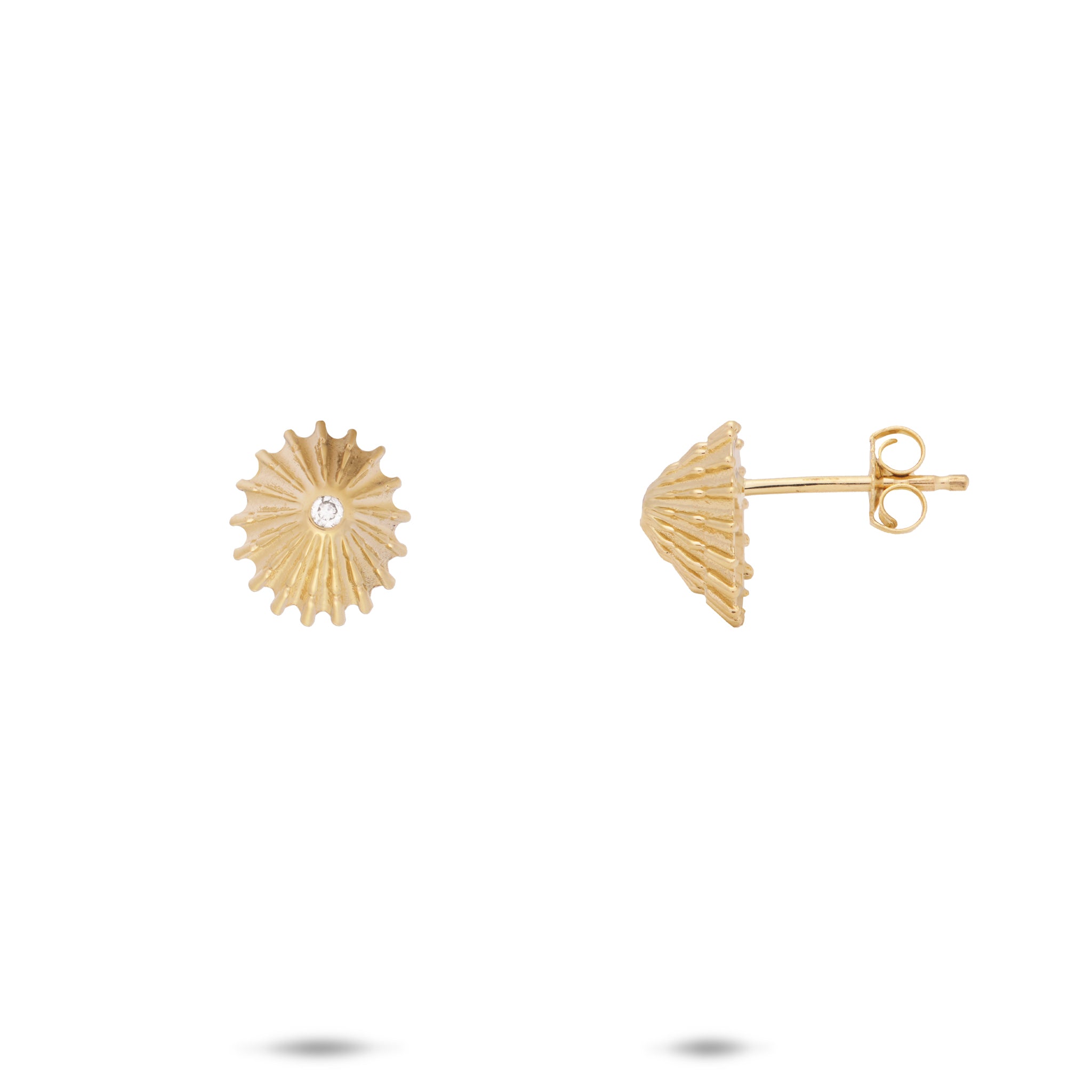 ʻOpihi Earrings in Gold with Diamonds - 10mm