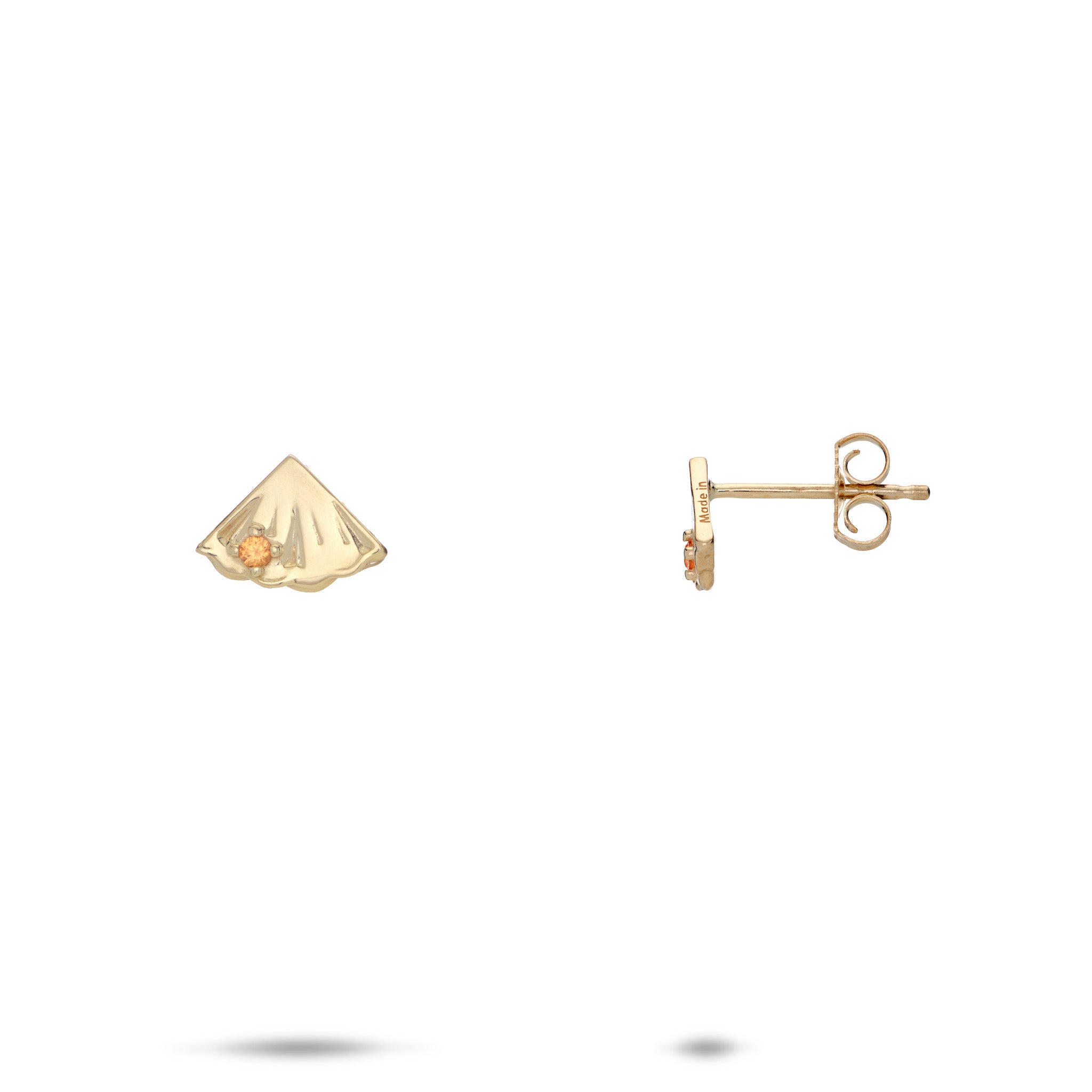 Cute Fruits Pineapple Sapphire Earrings in Gold - 6mm