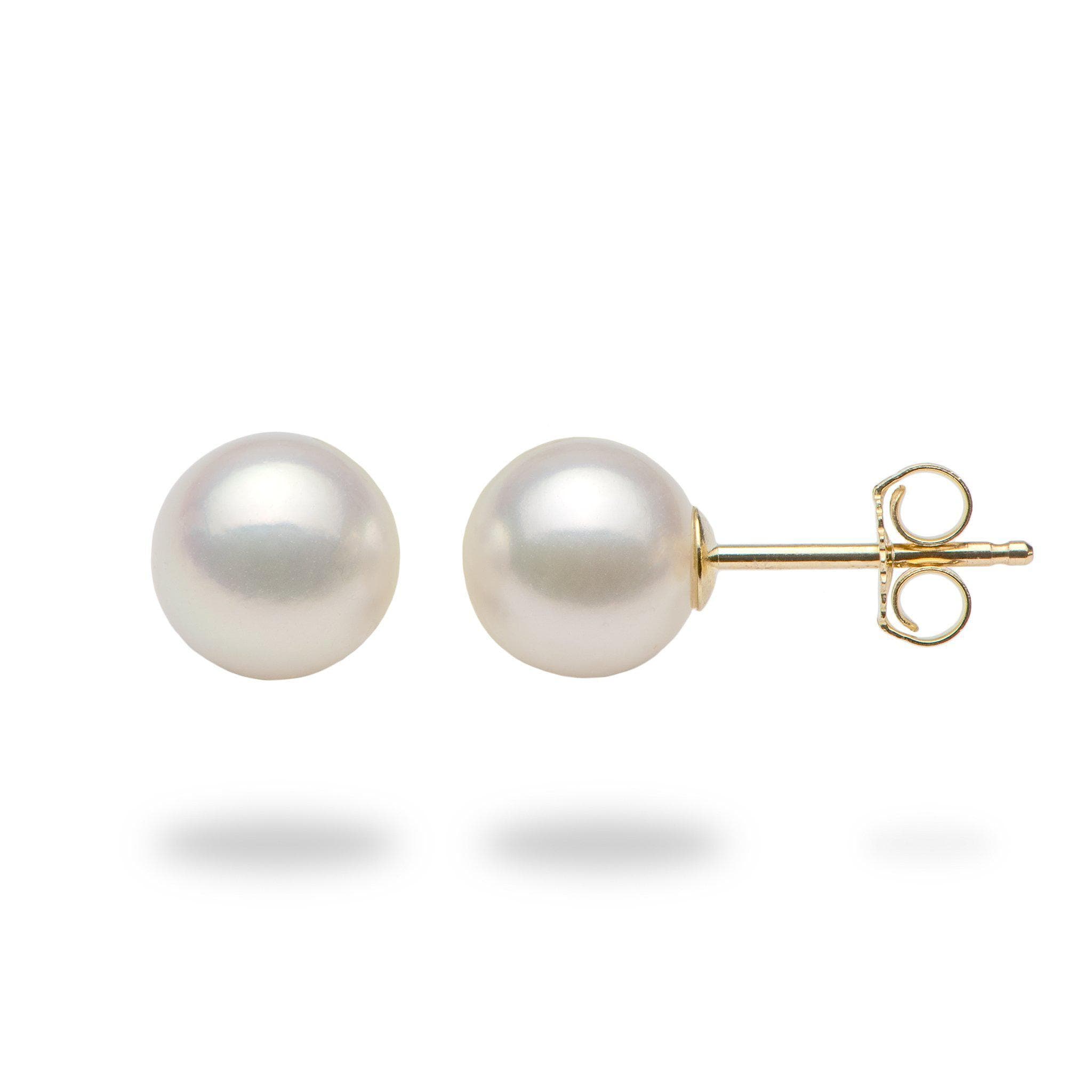 Akoya Pearl Earrings in Gold (7-7.5mm)-Maui Divers Jewelry