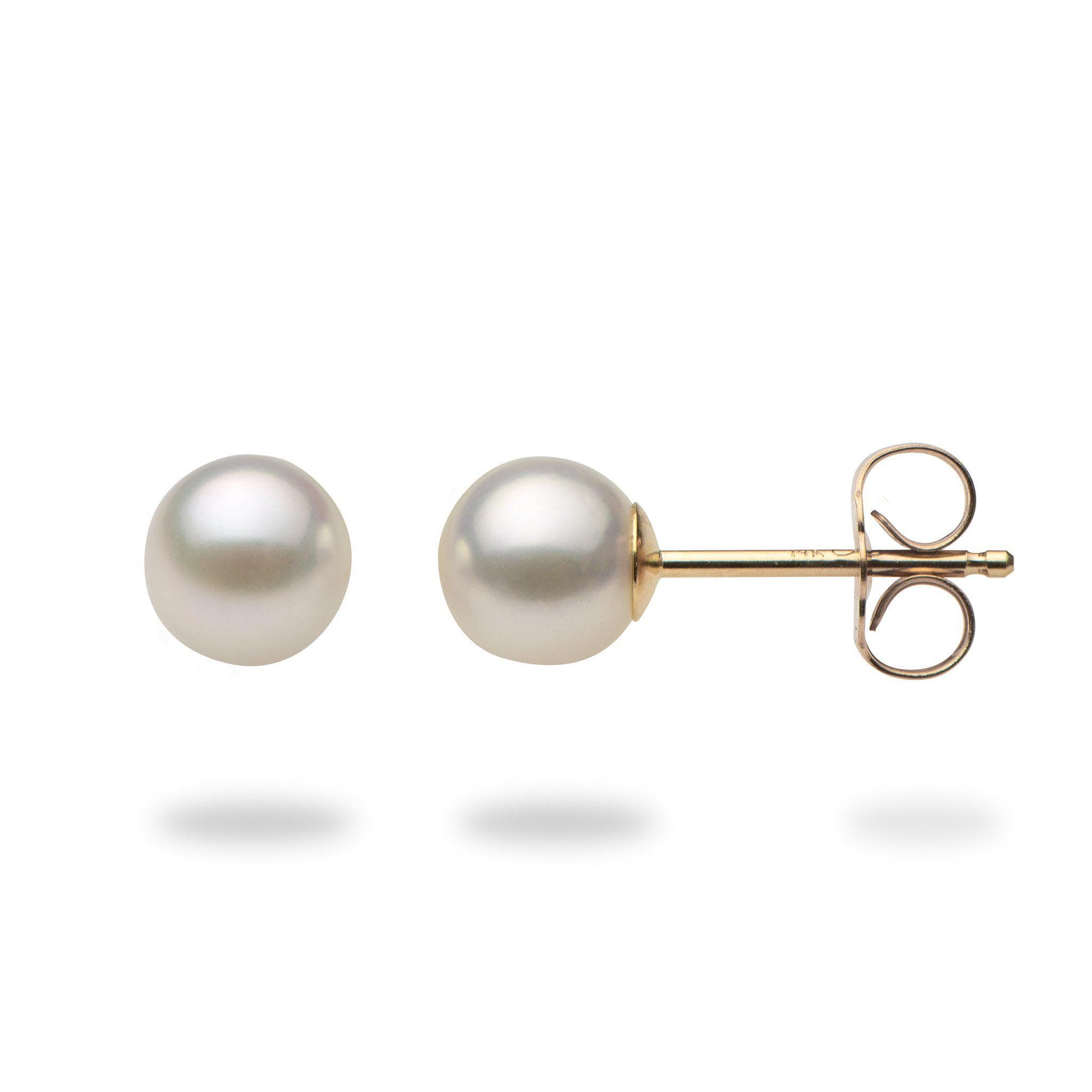 Akoya Pearl Earrings in Gold (5.5-6mm)-Maui Divers Jewelry