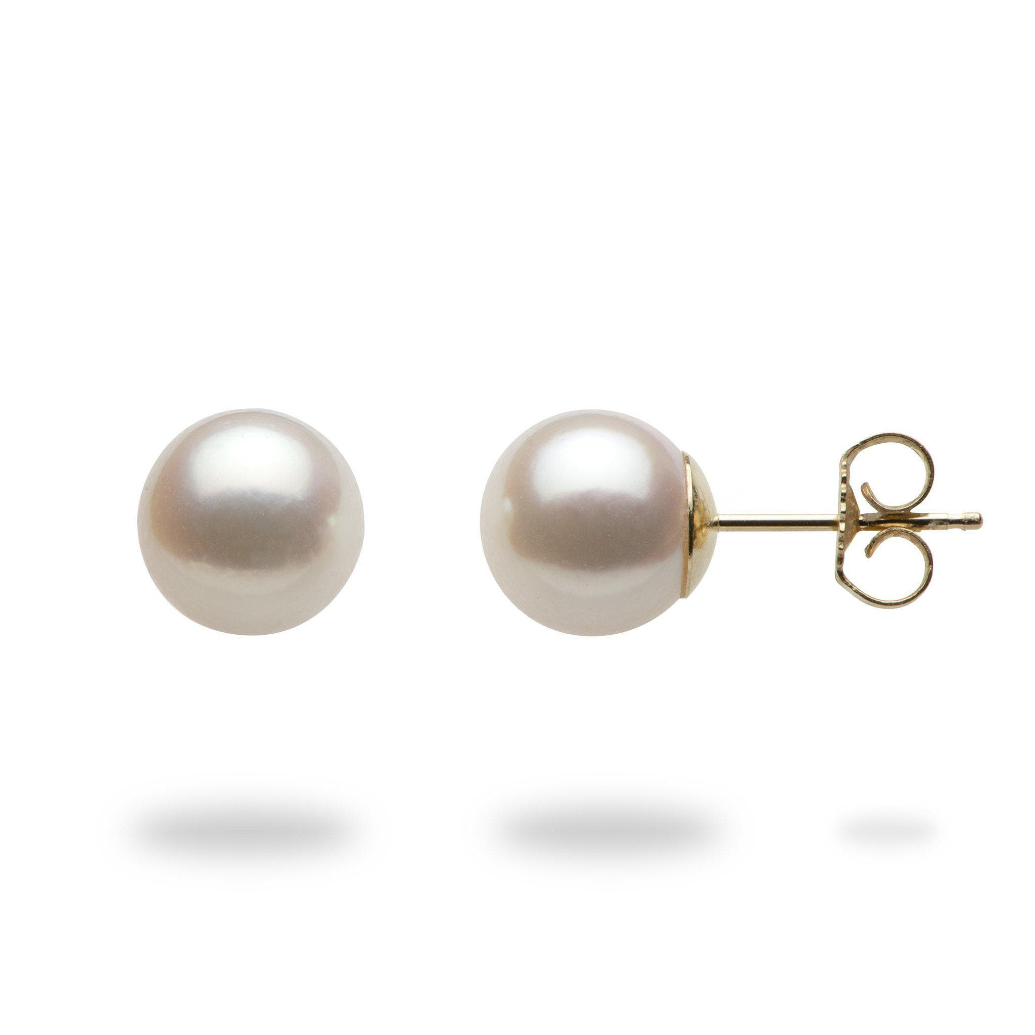 Akoya Pearl Earrings in Gold (8mm)-Maui Divers Jewelry