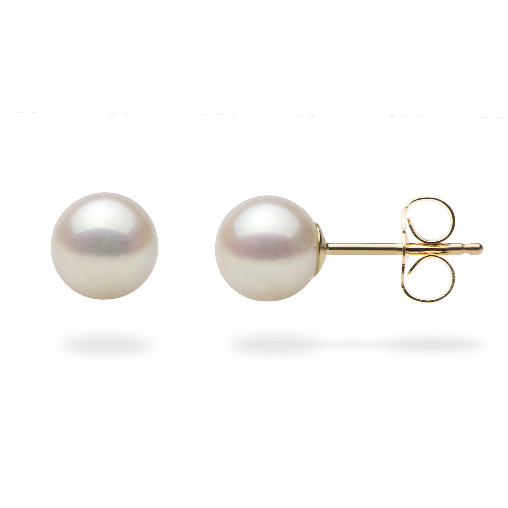 Akoya Pearl Earrings in Gold (6-6.5mm)-Maui Divers Jewelry
