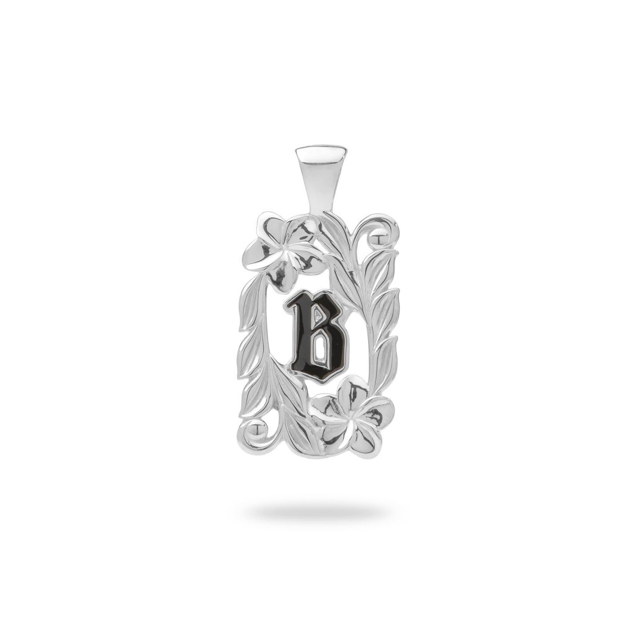 Special Order Hawaiian Heirloom Initial Pendant in White Gold - 014-03615-B-14W