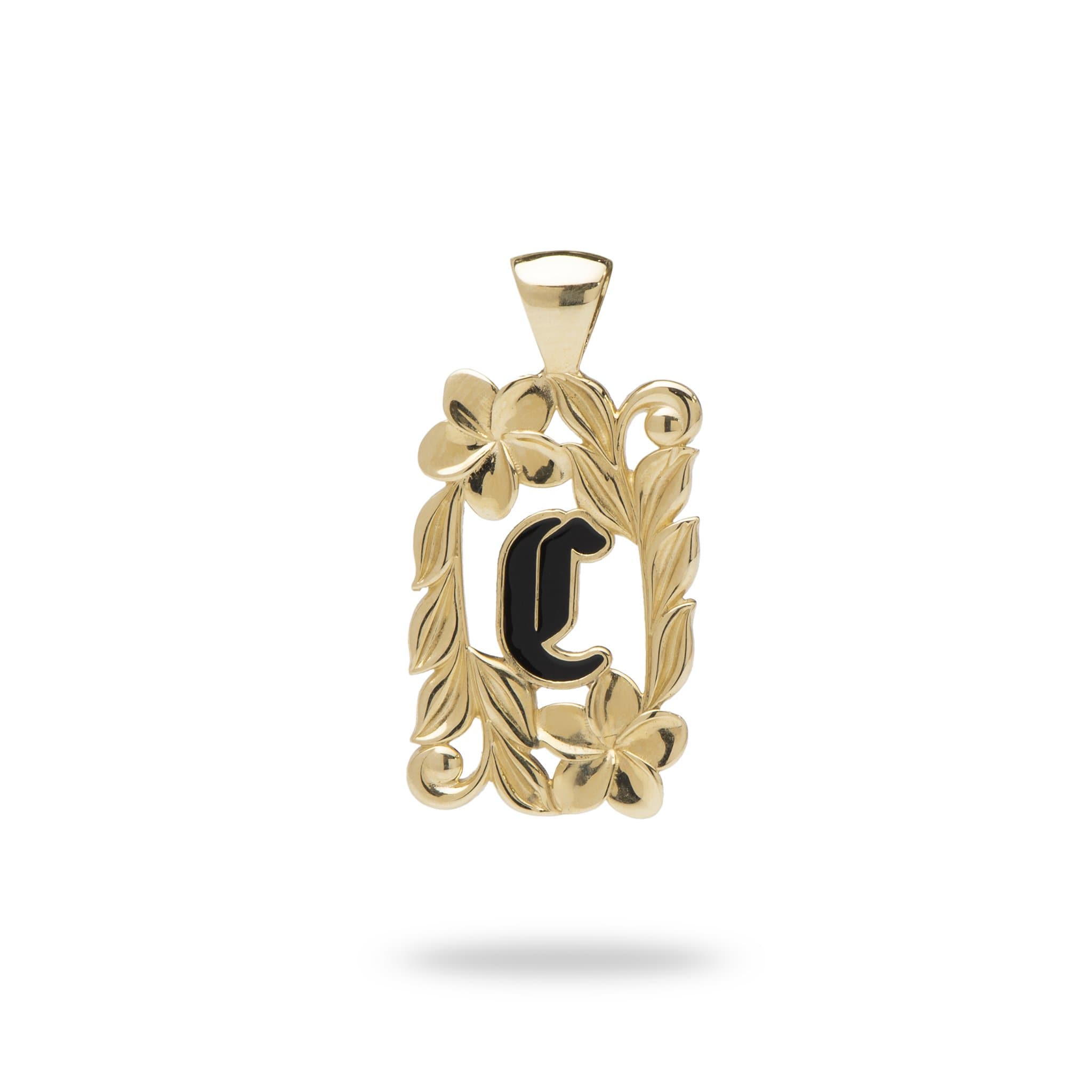 Special Order Hawaiian Heirloom Initial Pendant in Gold - 014-03615-C-14K