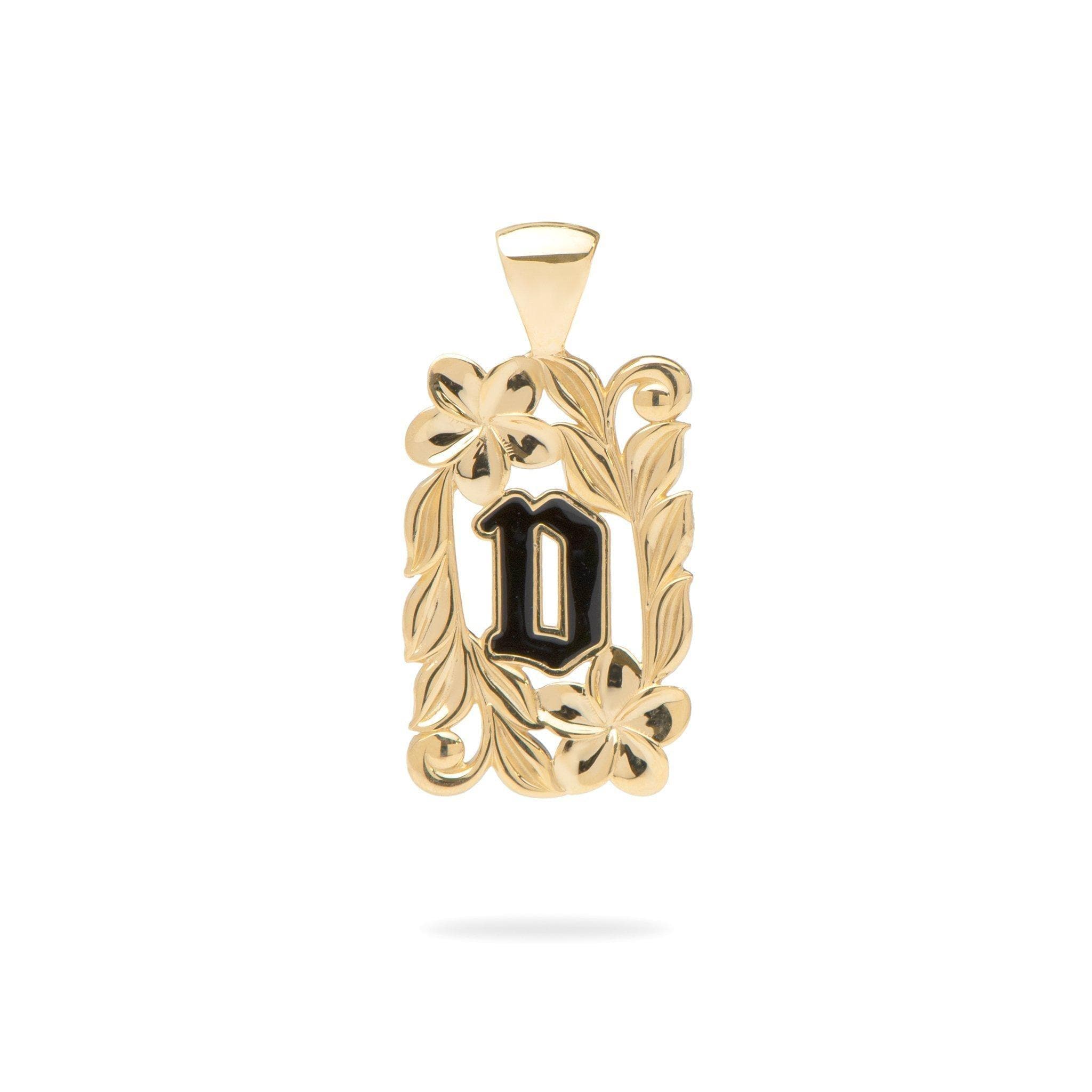 Special Order Hawaiian Heirloom Initial Pendant in Gold - 014-03615-D-14K