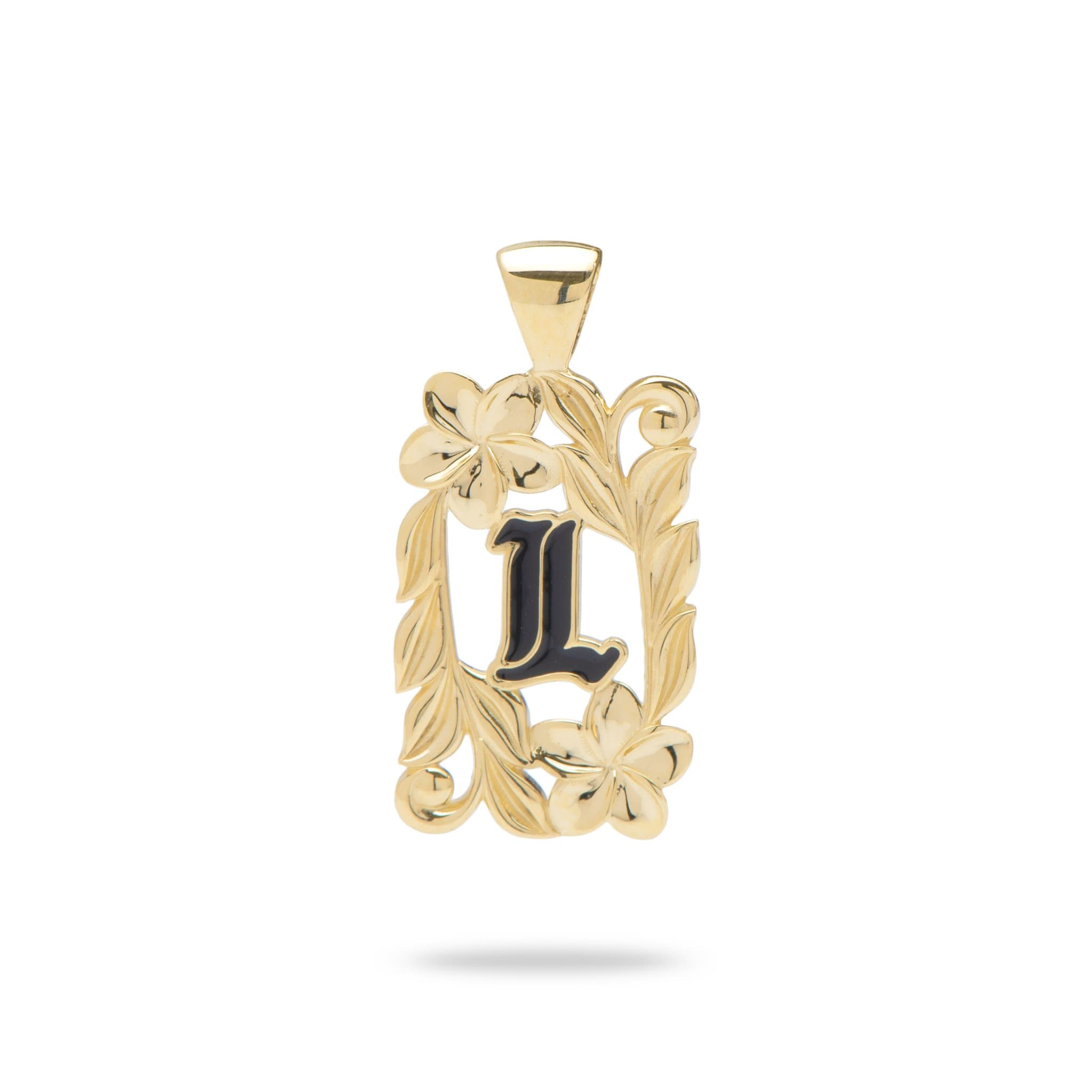 Special Order Hawaiian Heirloom Initial Pendant in Gold - 014-03615-L-14K