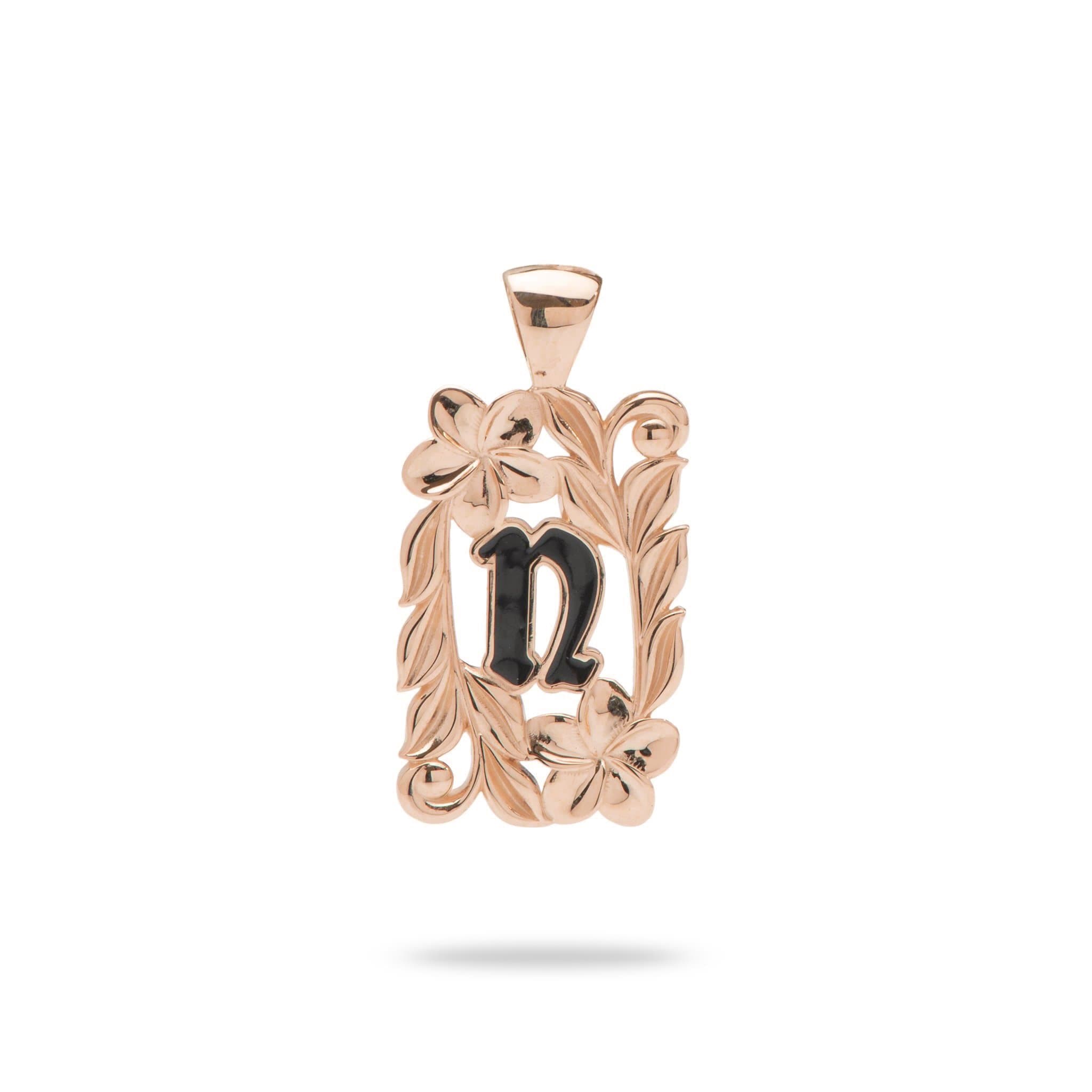 Special Order Hawaiian Heirloom Initial Pendant in Rose Gold - 014-03615-N-14R