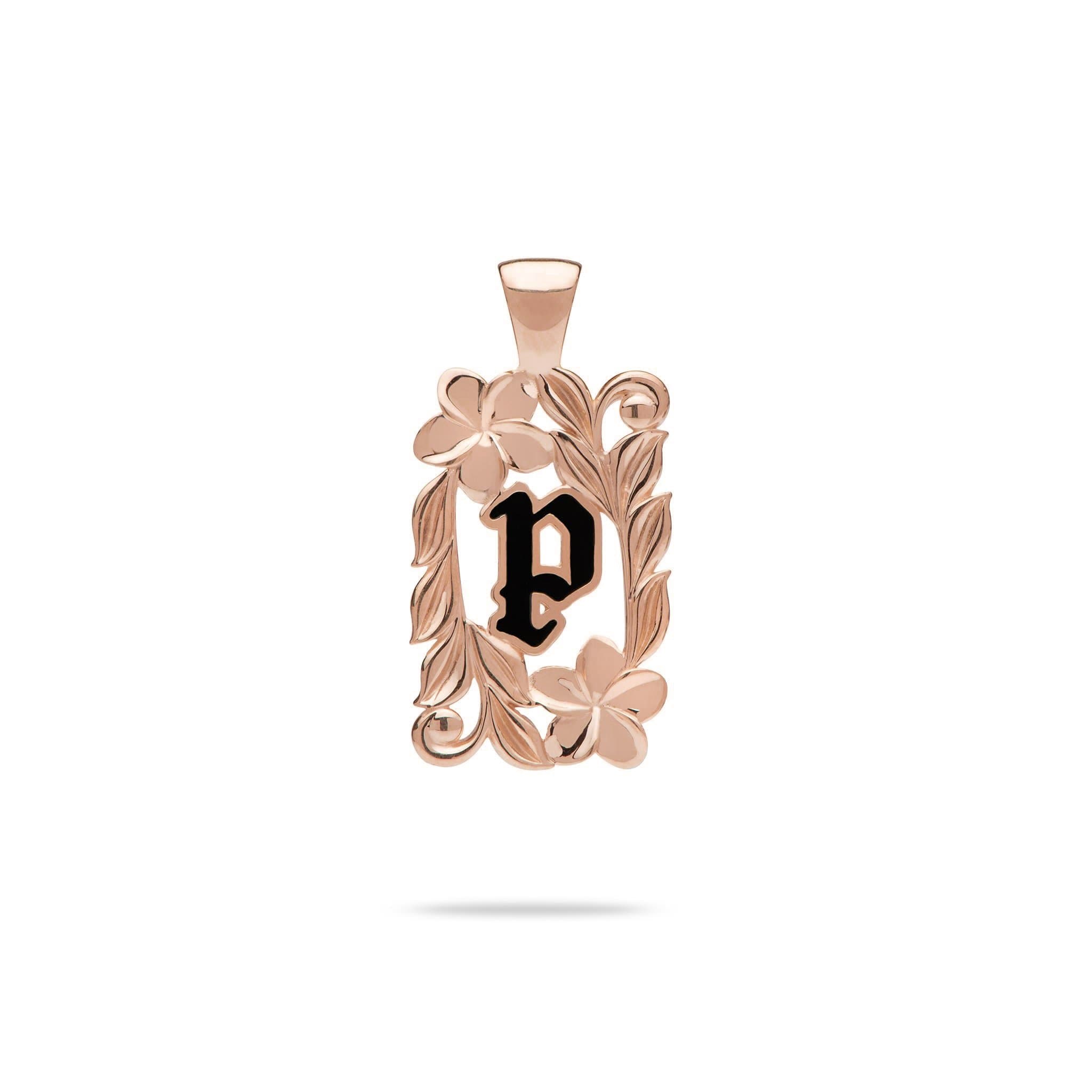 Special Order Hawaiian Heirloom Initial Pendant in Rose Gold - 014-03615-P-14R