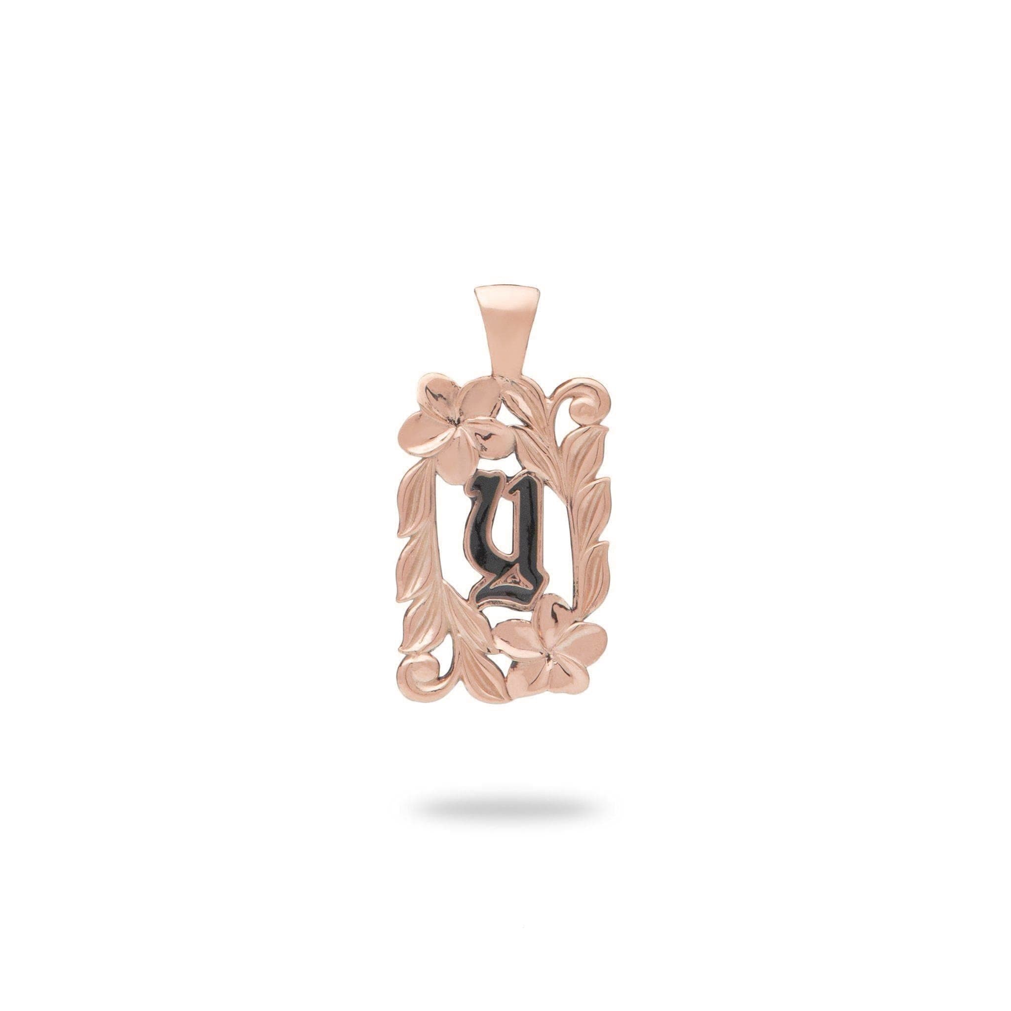Special Order Hawaiian Heirloom Initial Pendant in Rose Gold - 014-03615-Y-14R