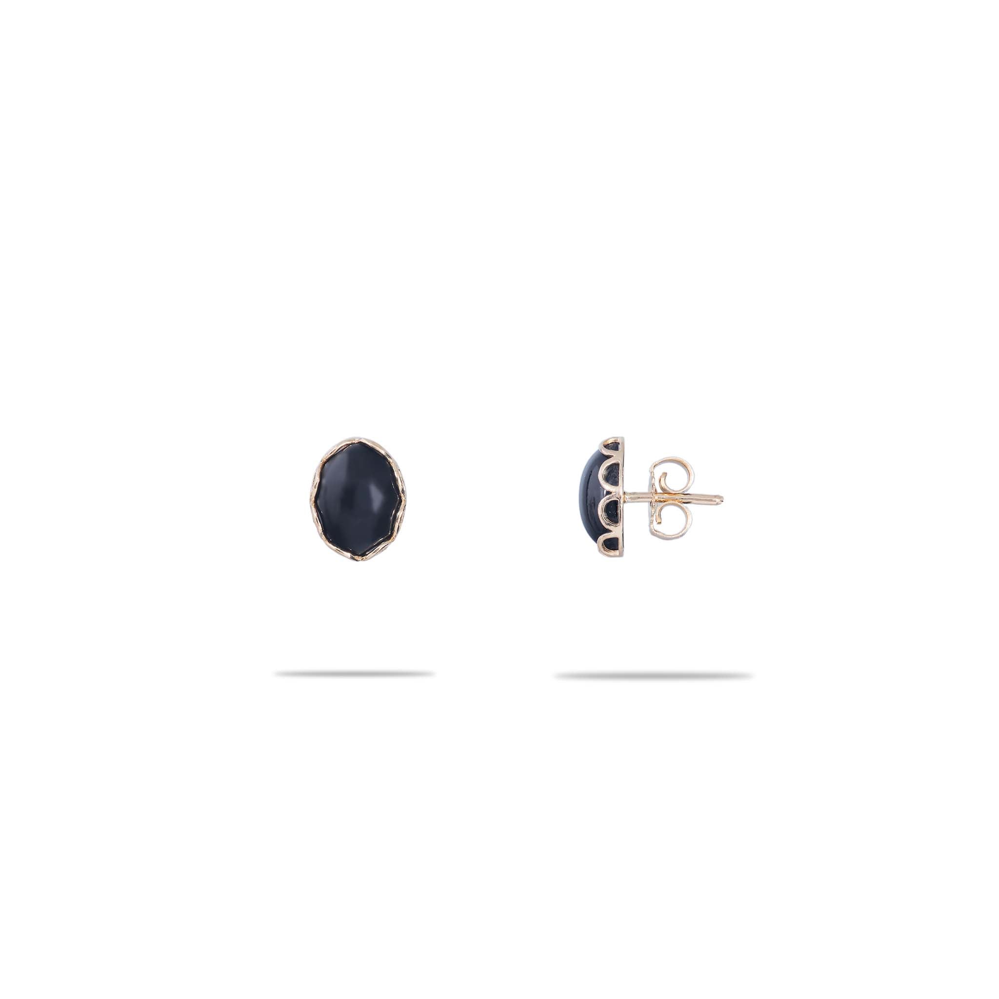 Hawaiian Black Coral Earrings in Gold - Maui Divers Jewelry