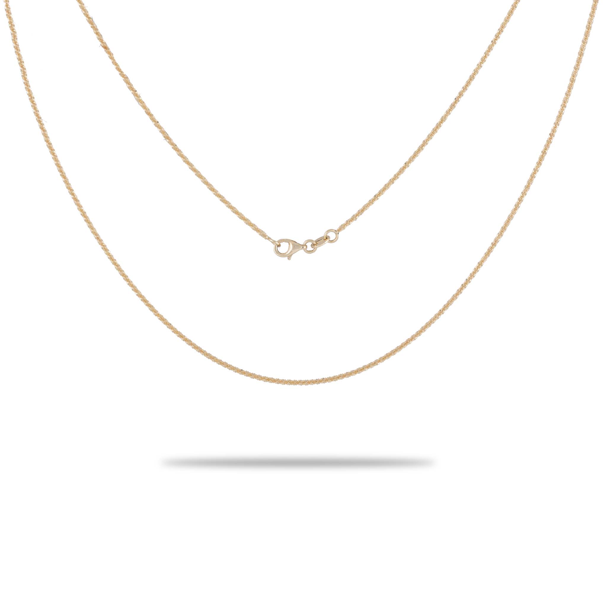 a 1.0mm Margarita Chain in Gold with a clasp on a white background from Maui Divers Jewelry.