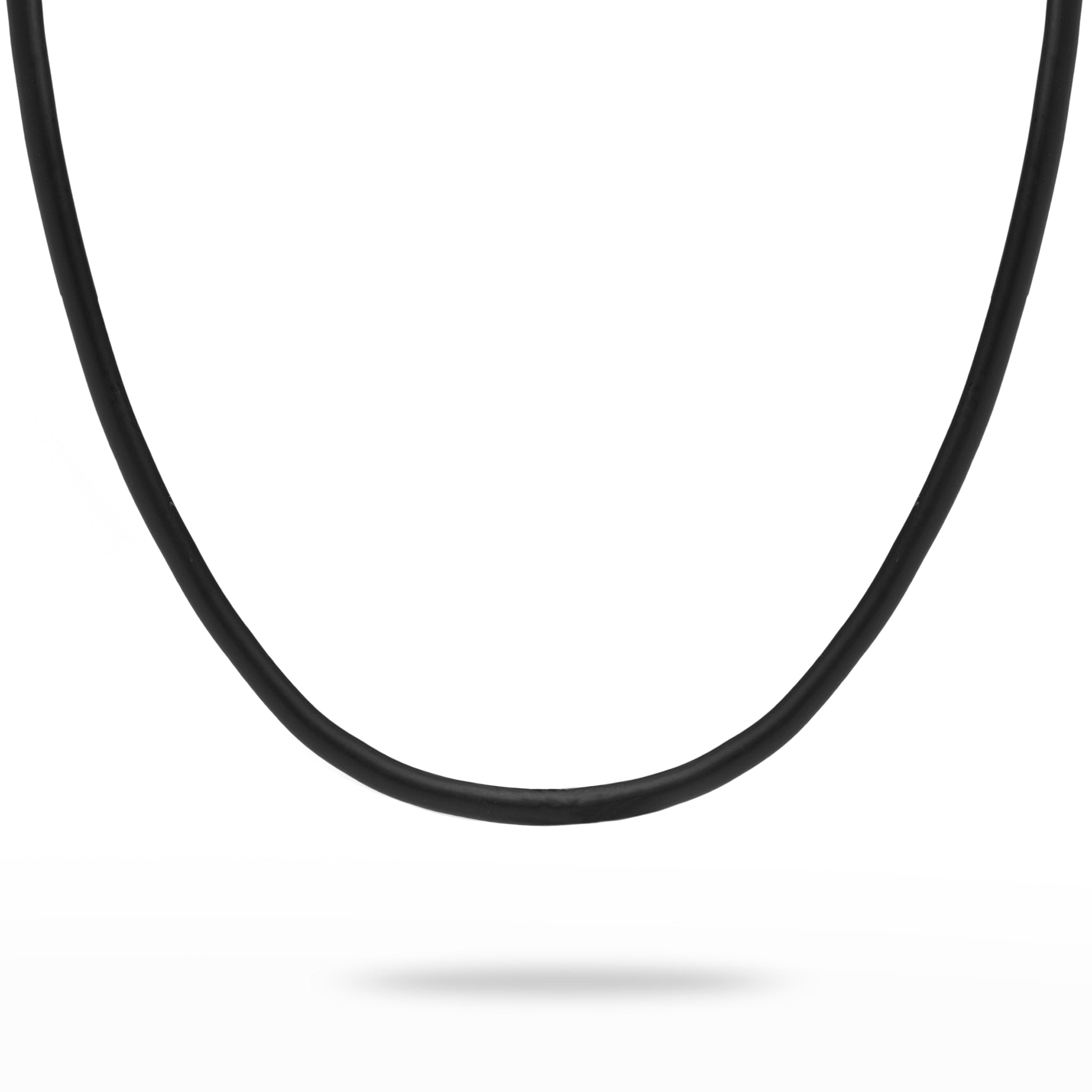 Black Rubber Cord Chain in Sterling Silver - Maui Divers Jewelry