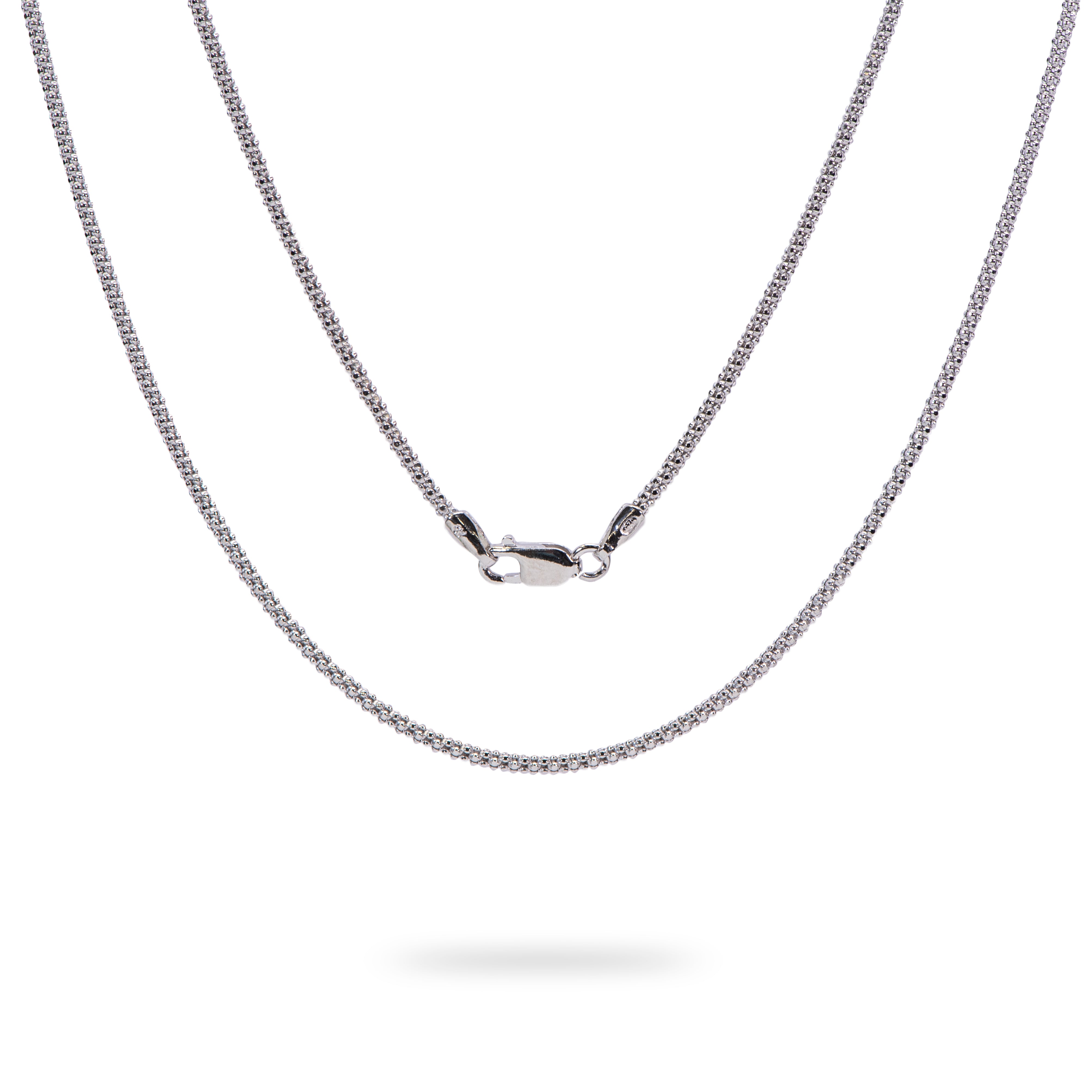 1.5mm Popcorn Chain in Sterling Silver - Maui divers Jewelry