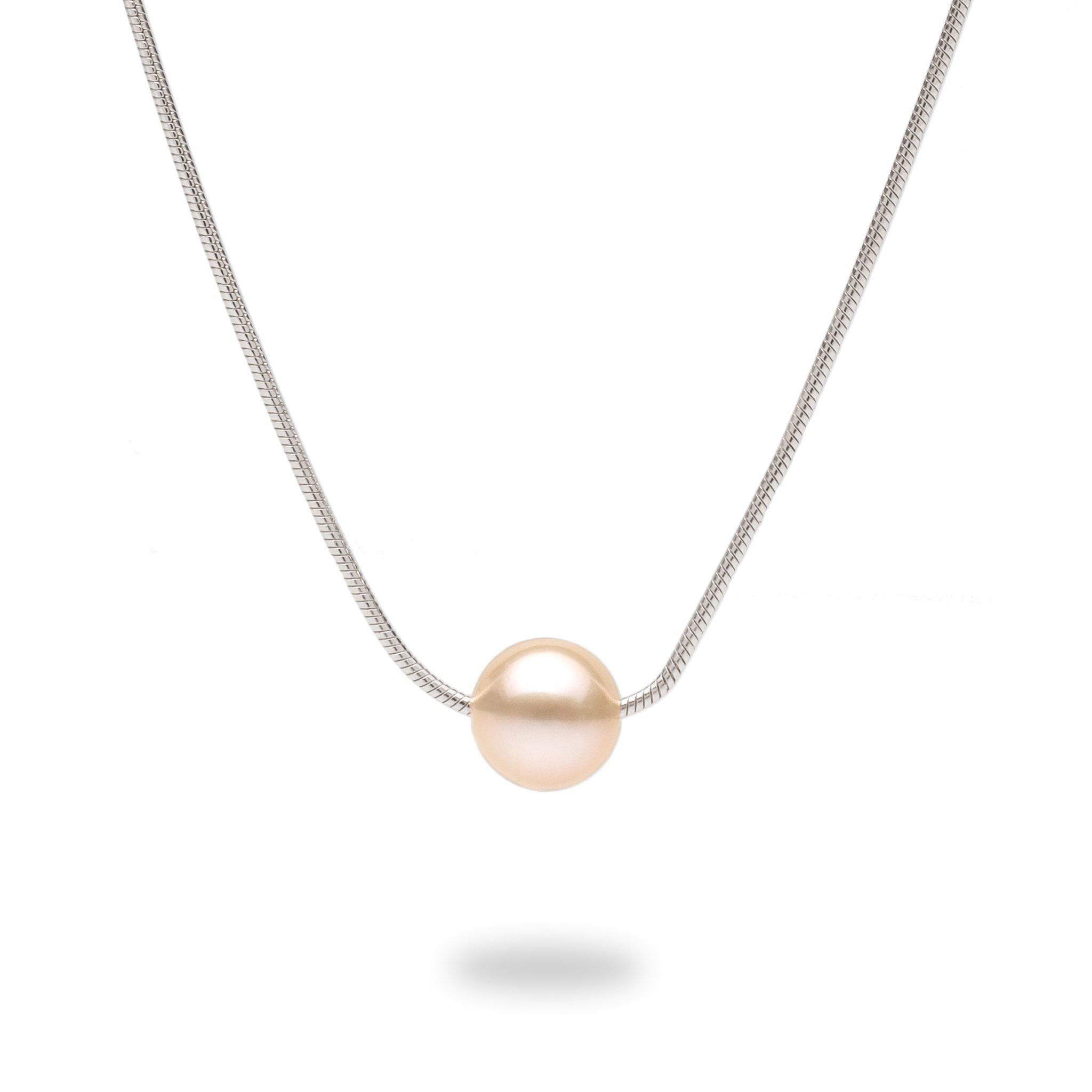 18" Freshwater Floating Pearl Necklace in Sterling Silver (assorted colors) - Maui Divers Jewelry