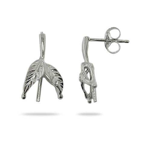 Pick A Pearl Maile Earrings in White Gold - Maui Divers Jewelry
