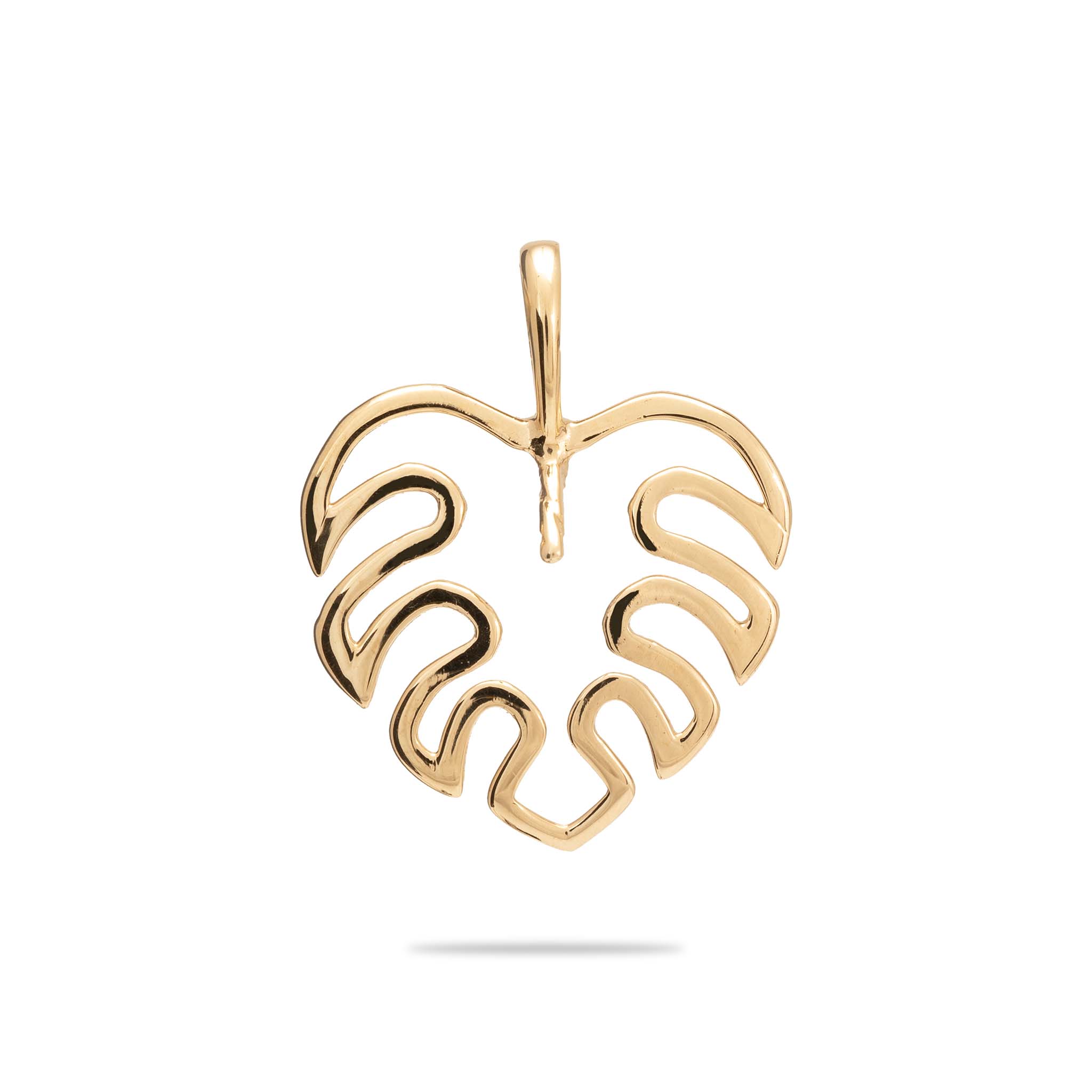 Pick A Pearl Monstera Pendant in Gold - 14mm - Maui Divers Jewelry