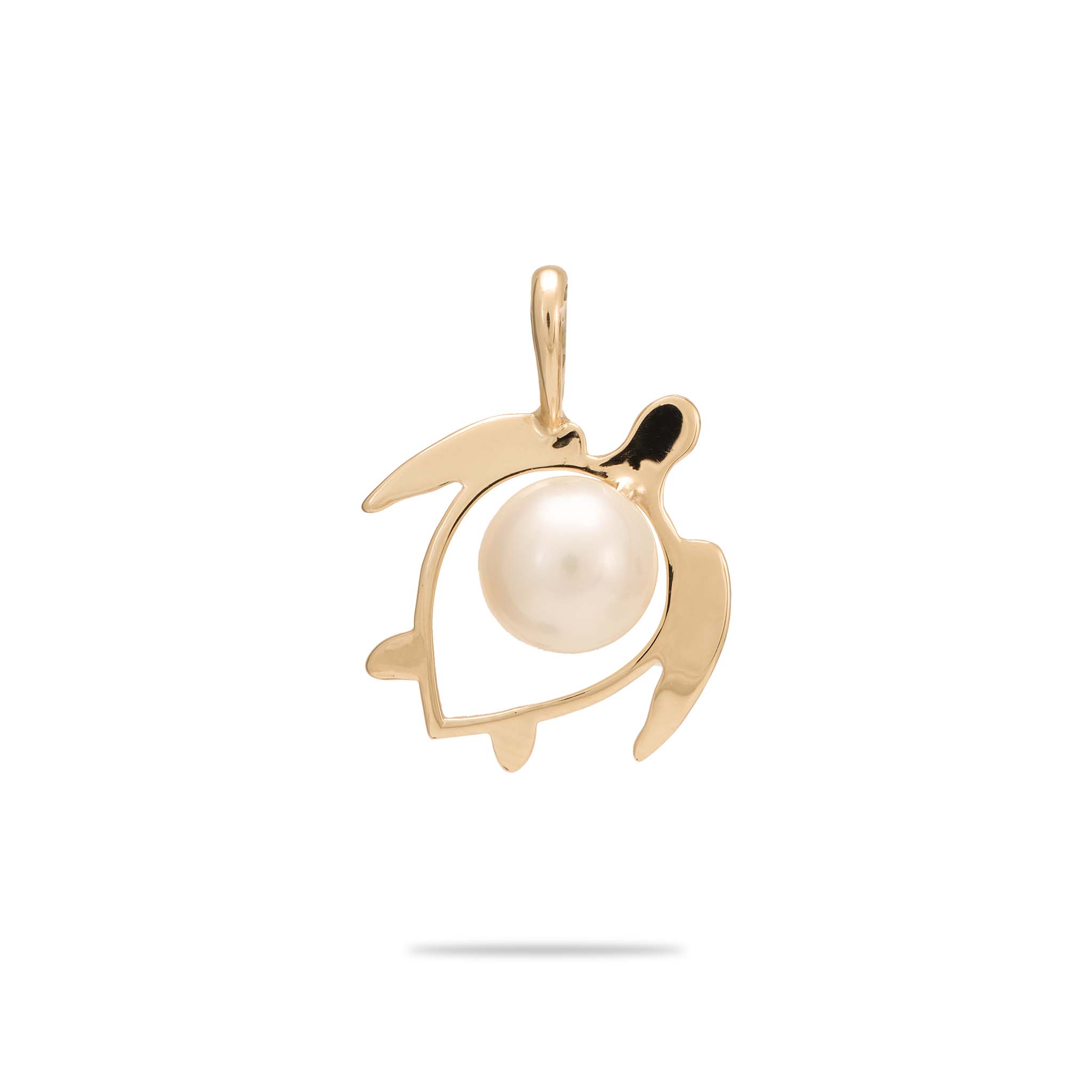 Pick A Pearl Honu (Turtle) Oendant in Gold - 16mm - Maui Divers Jewelry