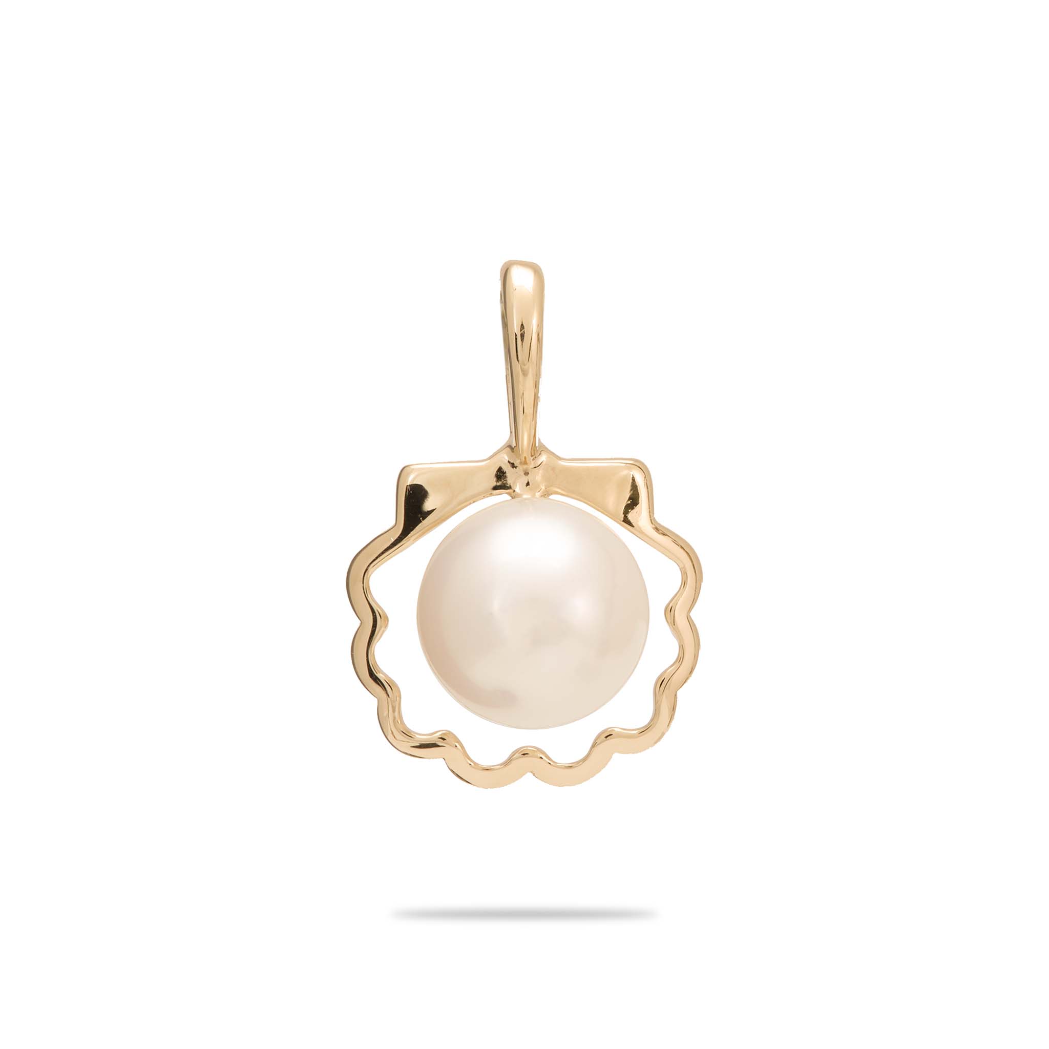 Pick A pearl Seashell Pendant in Gold - 11mm - with White Pearl - Maui Divers Jewelry