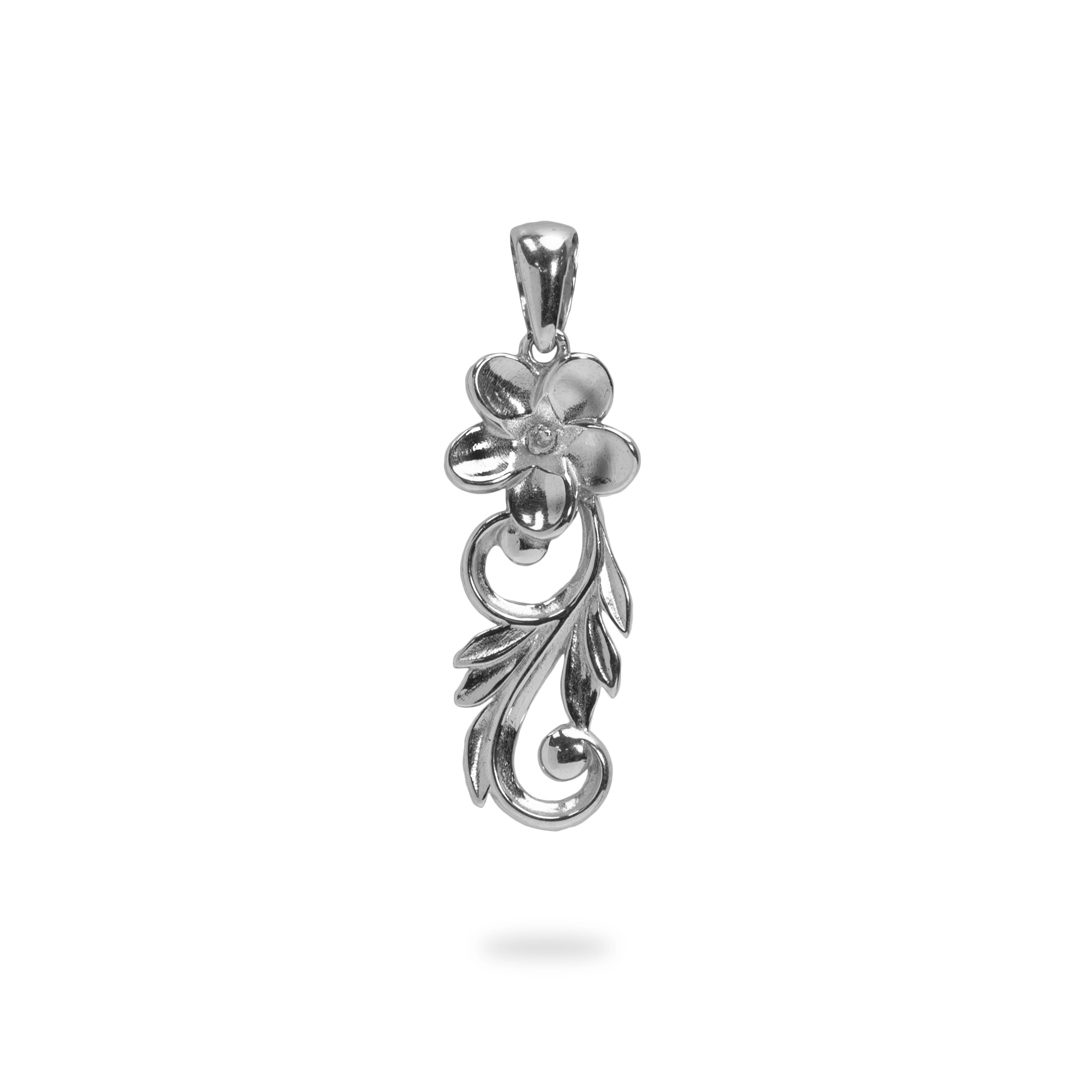 Pick-a-Pearl Hawaiian Heirloom Plumeria Pendant in Sterling Silver - 25mm - Maui Divers Jewelry