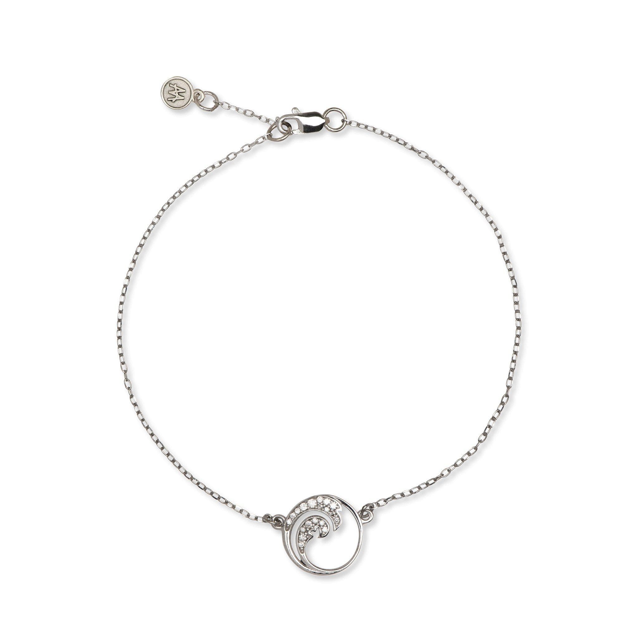 Nalu Bracelet in White Gold with Diamonds-Maui Divers Jewelry