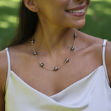 17.5-18" Tahitian Black Pearl Necklace in Gold - 9-10mm