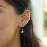 Peach Freshwater Pearl Earrings in Gold - 7-8mm