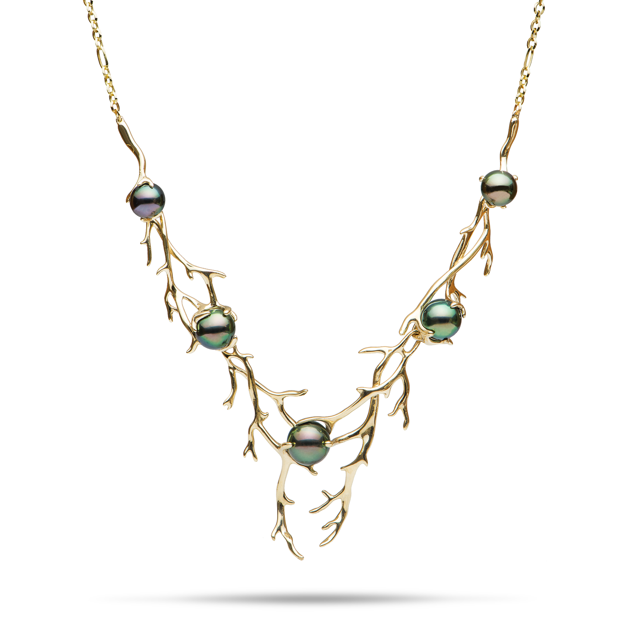 16-18" verstellbare Heritage Tahiti-Perlenkette in Gold