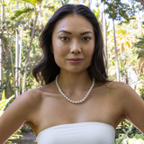 18-19" Akoya White Pearl Strand with White Gold Clasp - 8-8.5mm