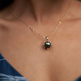 Protea Tahitian Black Pearl Pendant in Gold - 11-12mm
