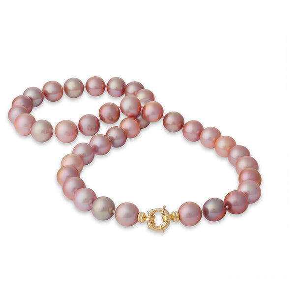 24-25" Multicolor Freshwater Pearl Strand with Gold Clasp - 14-15mm