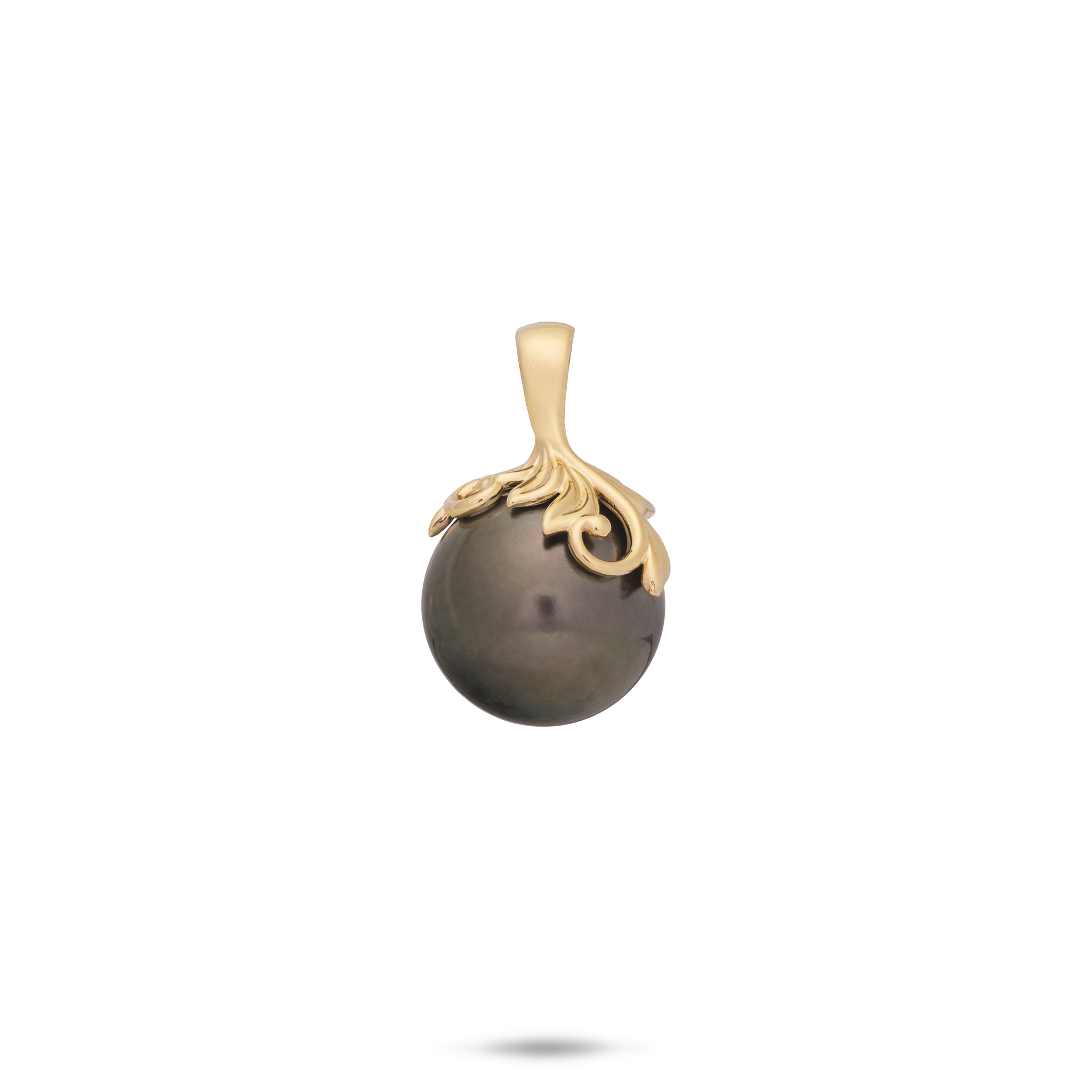 Living Heirloom Tahitian Black Pearl Pendant in Gold- 12-13mm