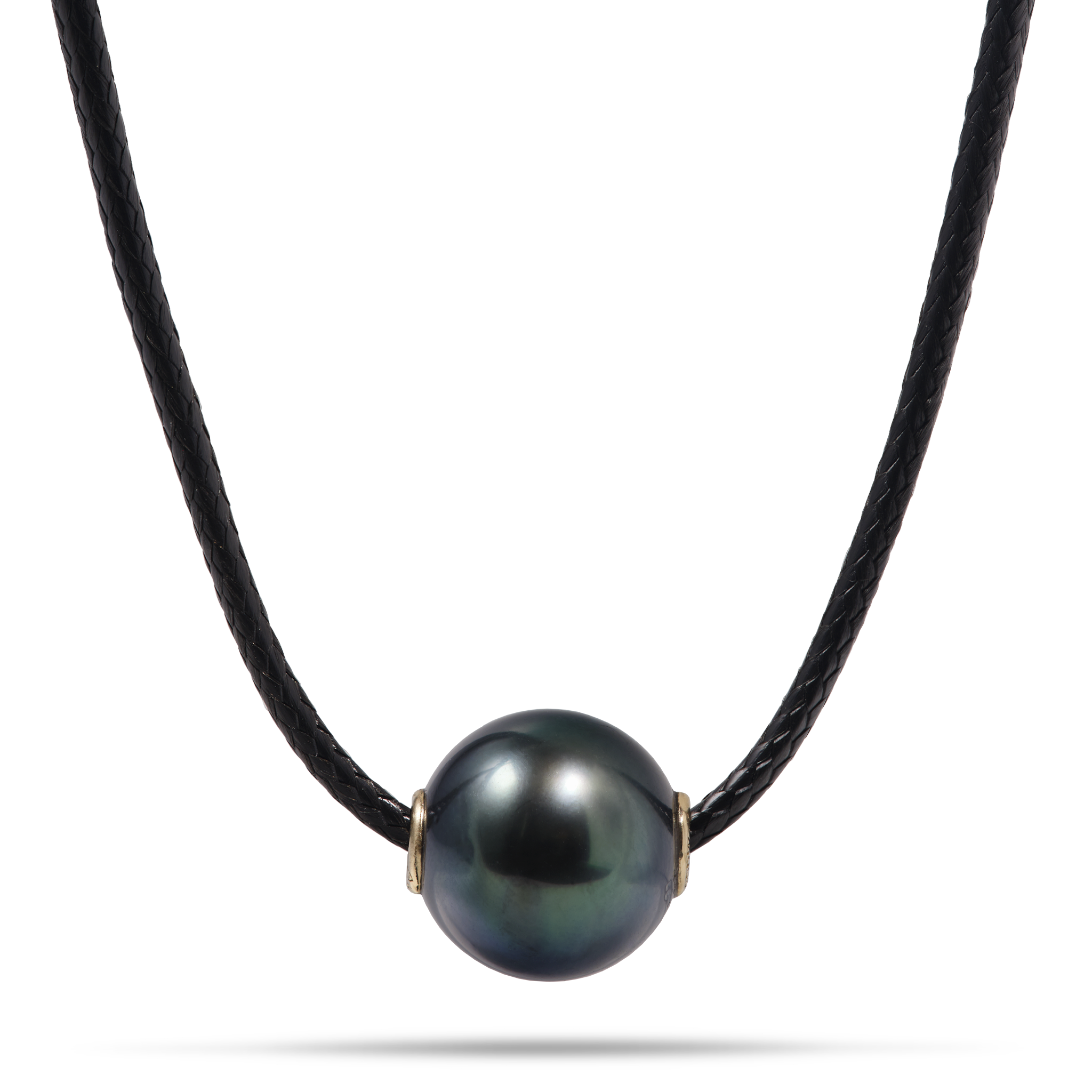 26" Adjustable Tahitian Black Pearl Black Cord Necklace