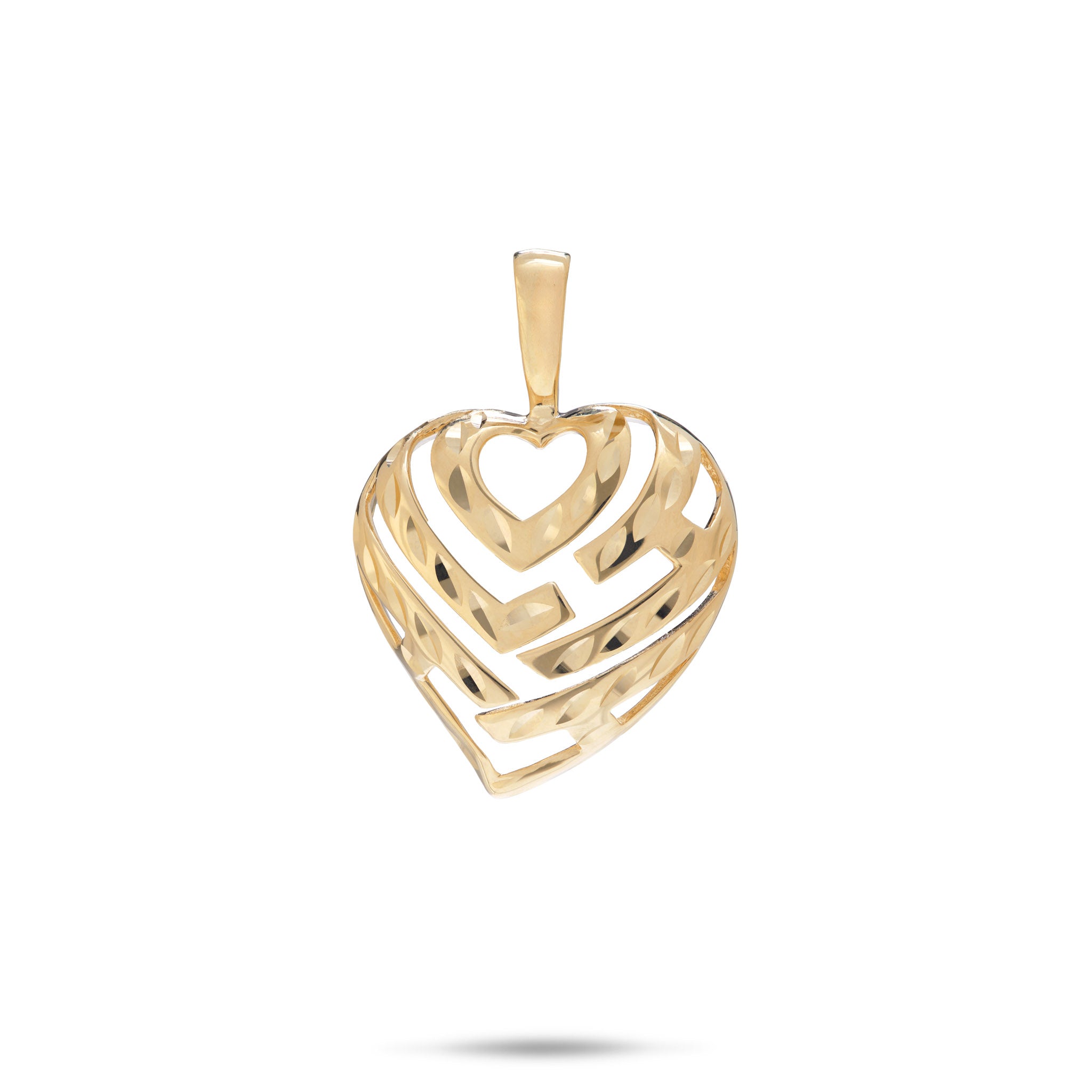 Aloha Heart Pendant in Gold  -  18mm