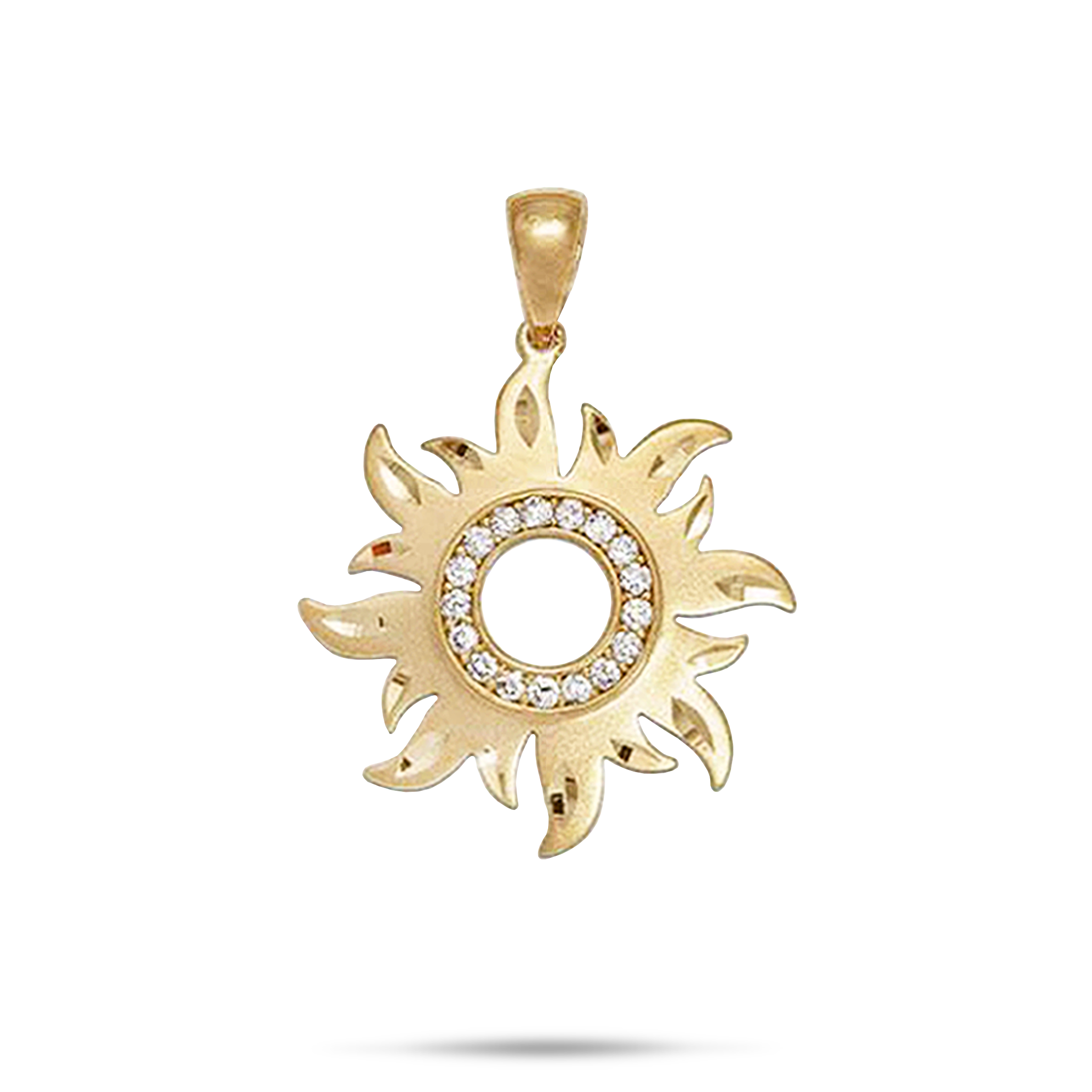 Sonnenanhänger aus Gold mit Diamanten – 24 mm