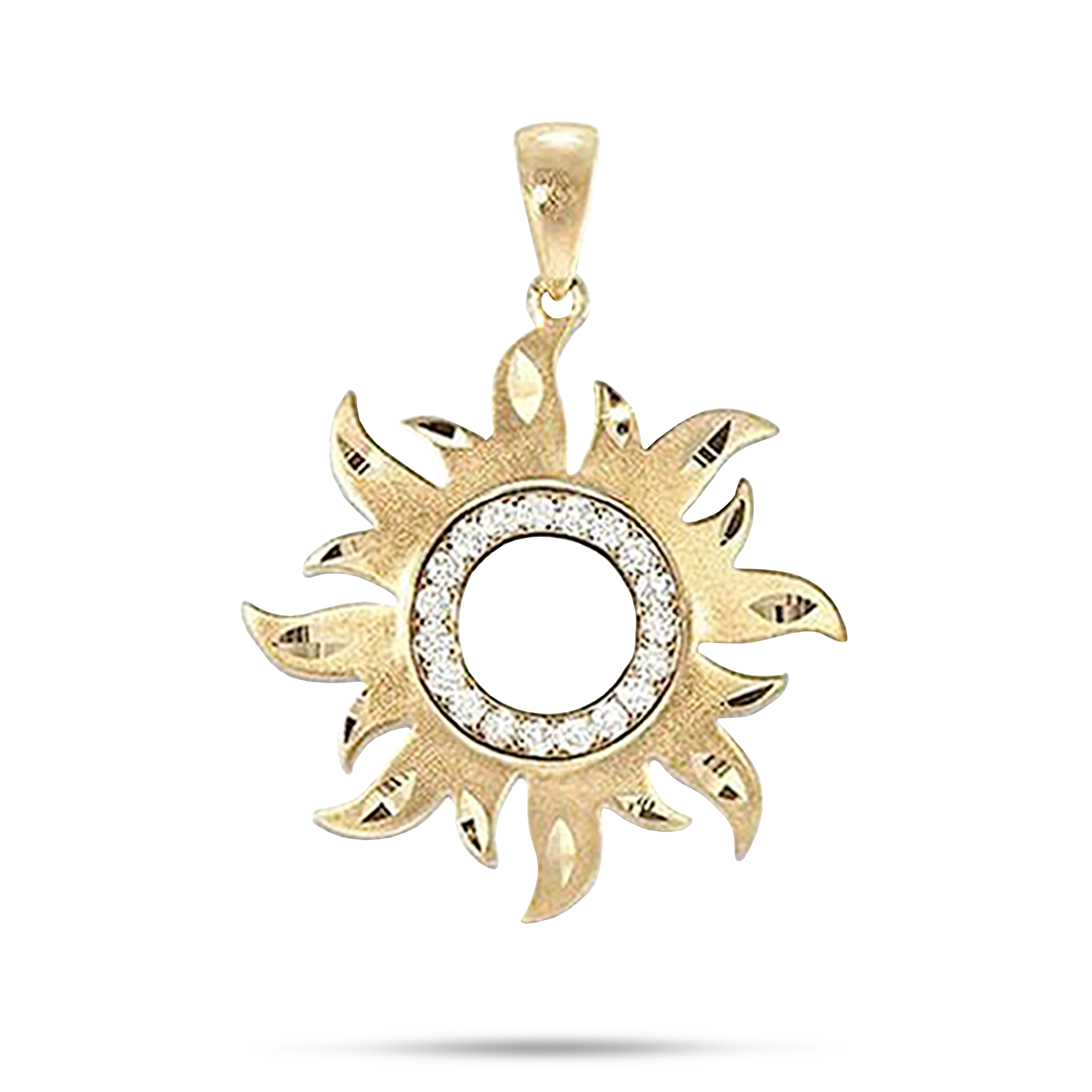 Sonnenanhänger aus Gold mit Diamanten – 29 mm