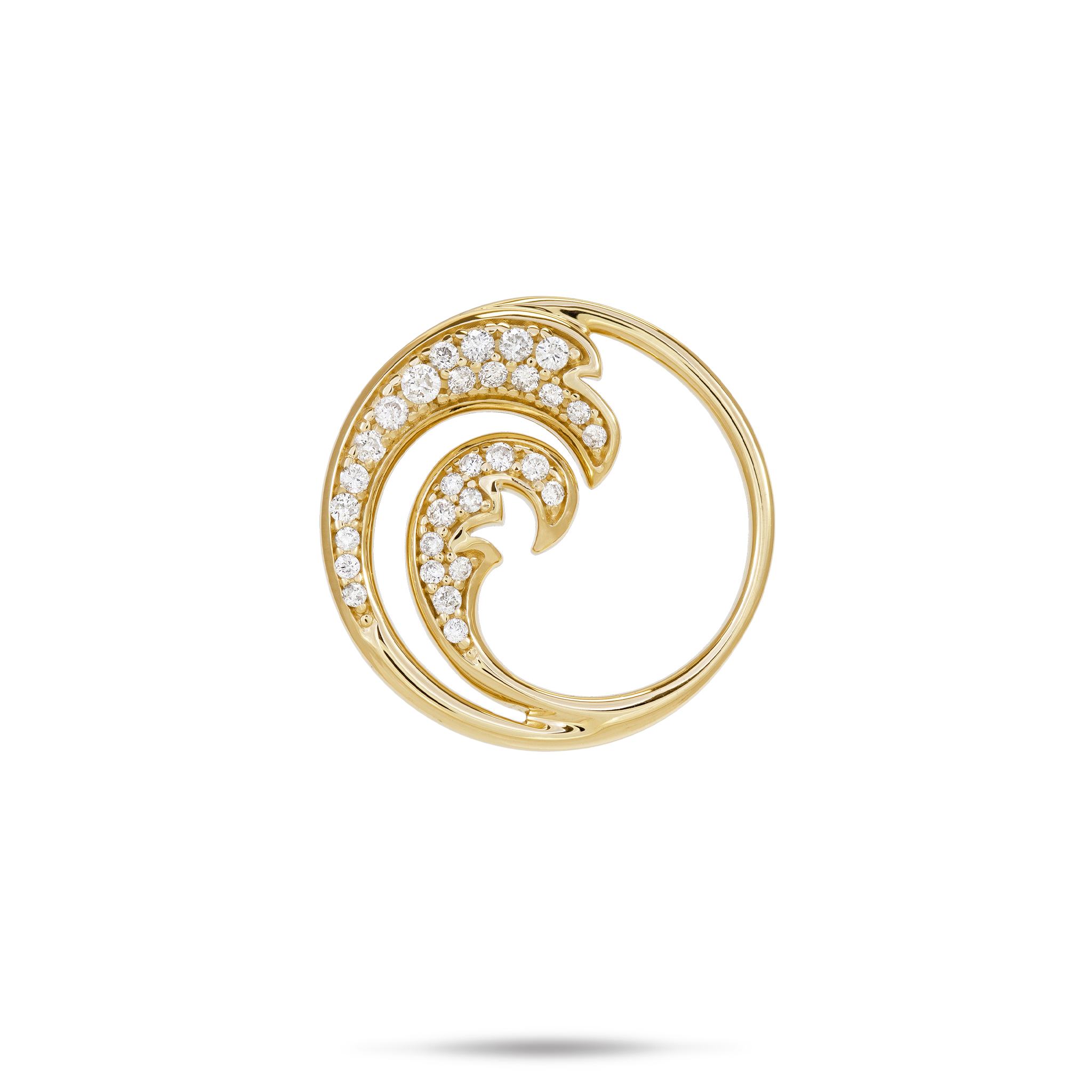 Nalu Pendant in Gold with Diamonds - 22mm