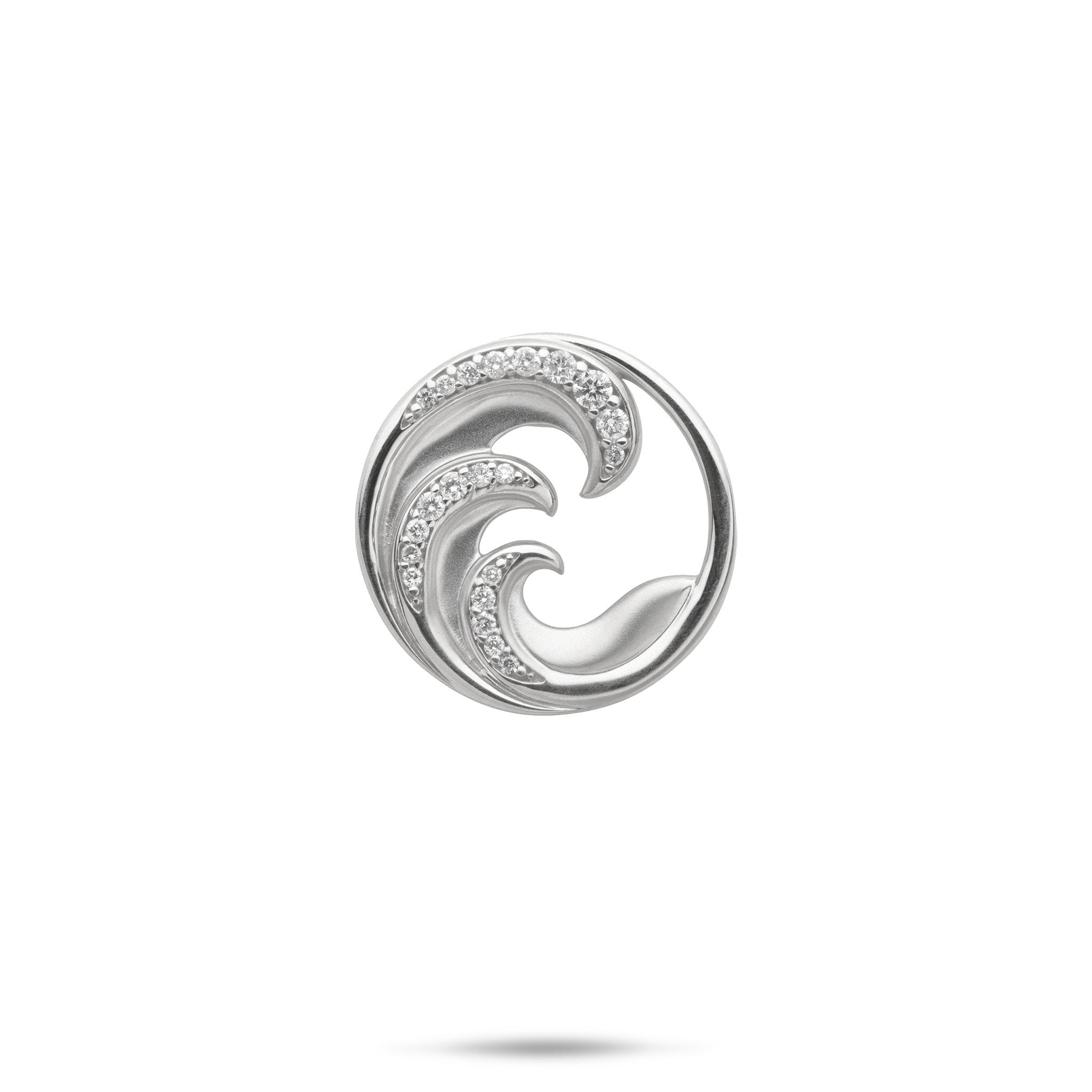 Nalu Pendant in White Gold - 18mm-18mm