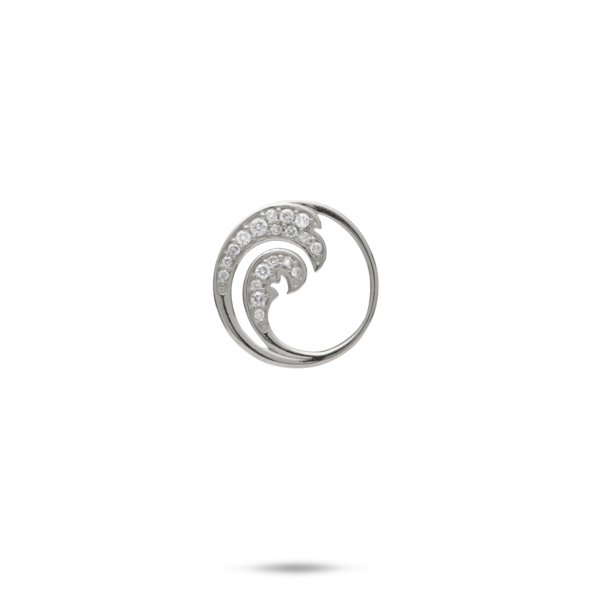 Nalu Pendant in White Gold with Diamonds - 15mm