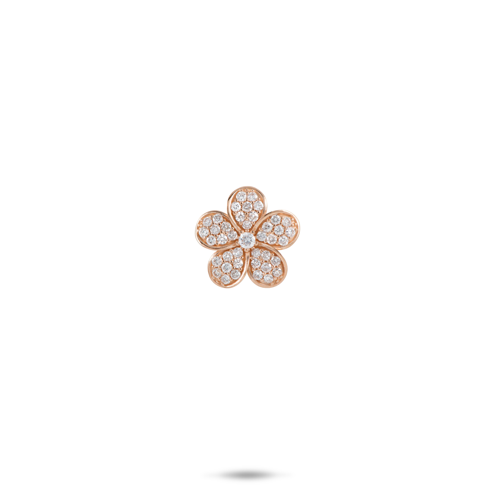 Plumeria-Anhänger in Roségold mit Diamanten – 11 mm