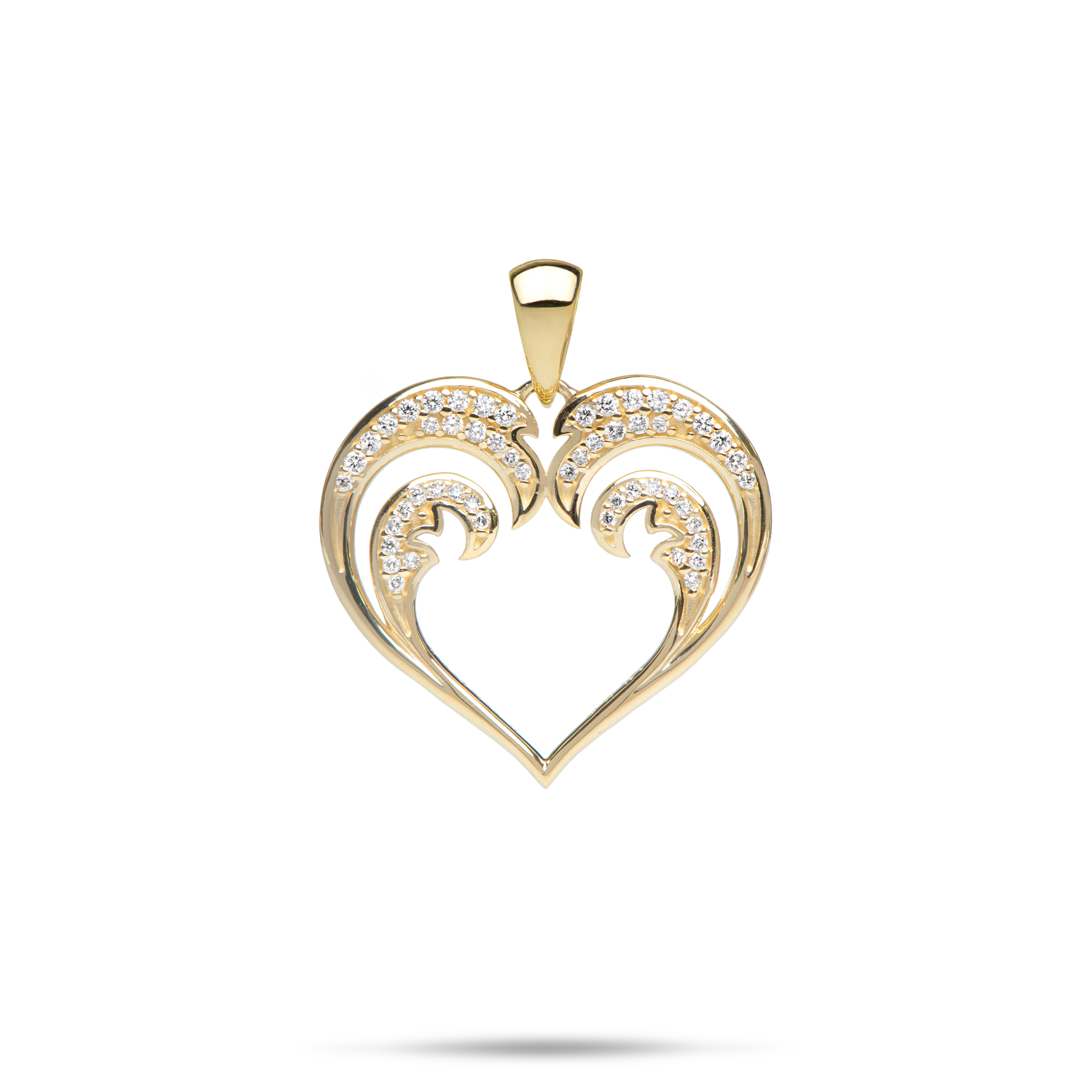 Nalu Heart Pendant in Gold with Diamonds - 20mm