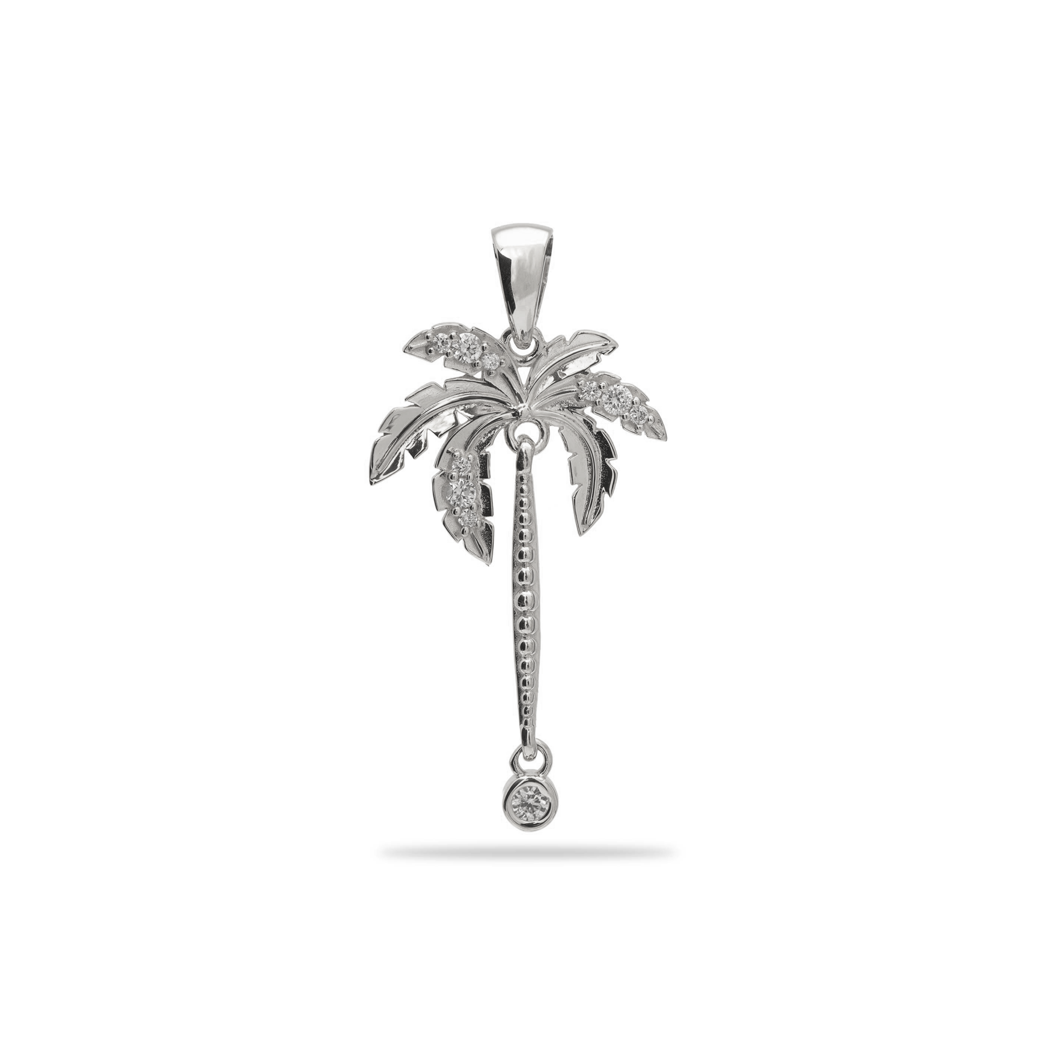 Paradis Palms - Palm Tree Pendant en or blanc avec des diamants - 28 mm