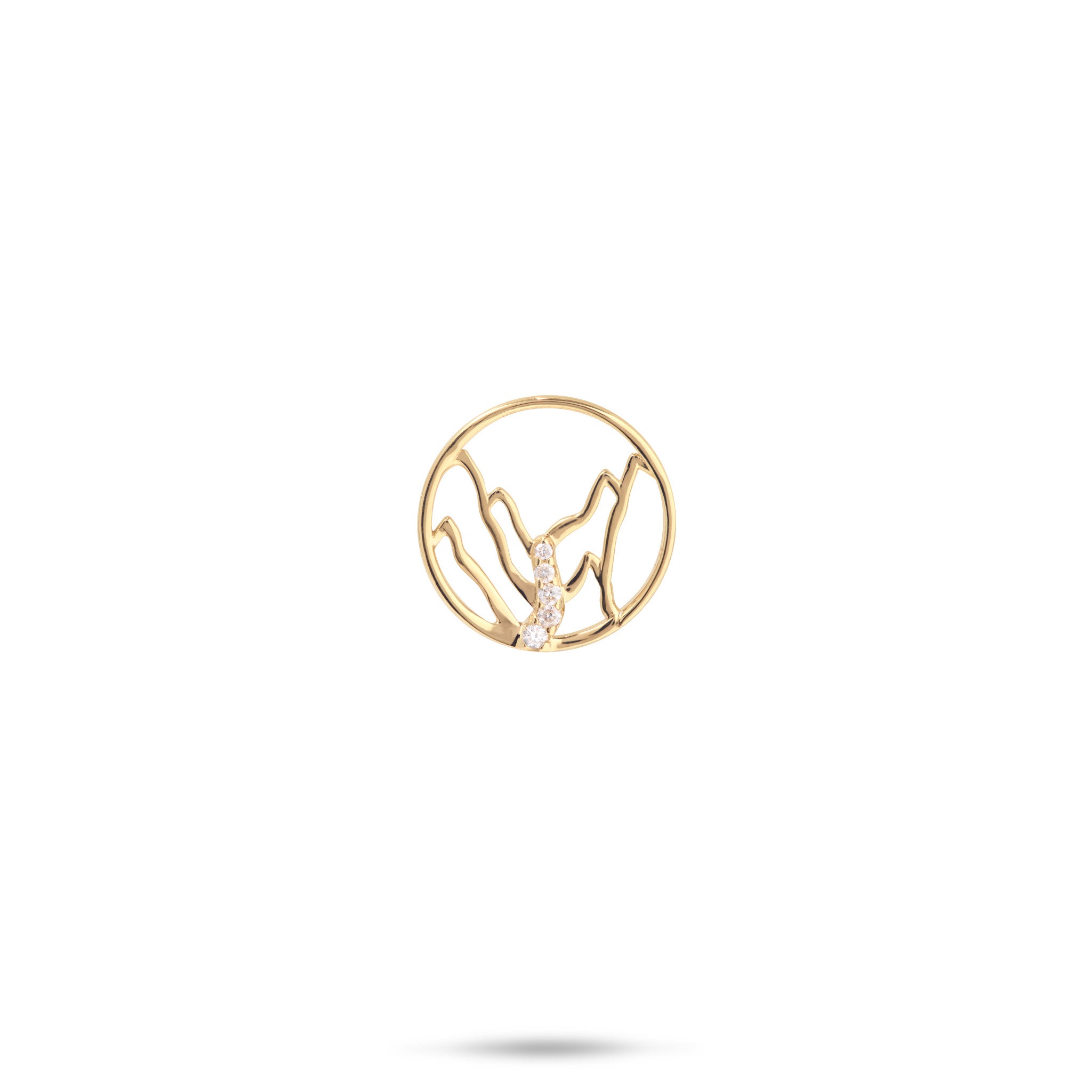 Koʻolau Waterfall Pendant in Gold with Diamonds - 13mm