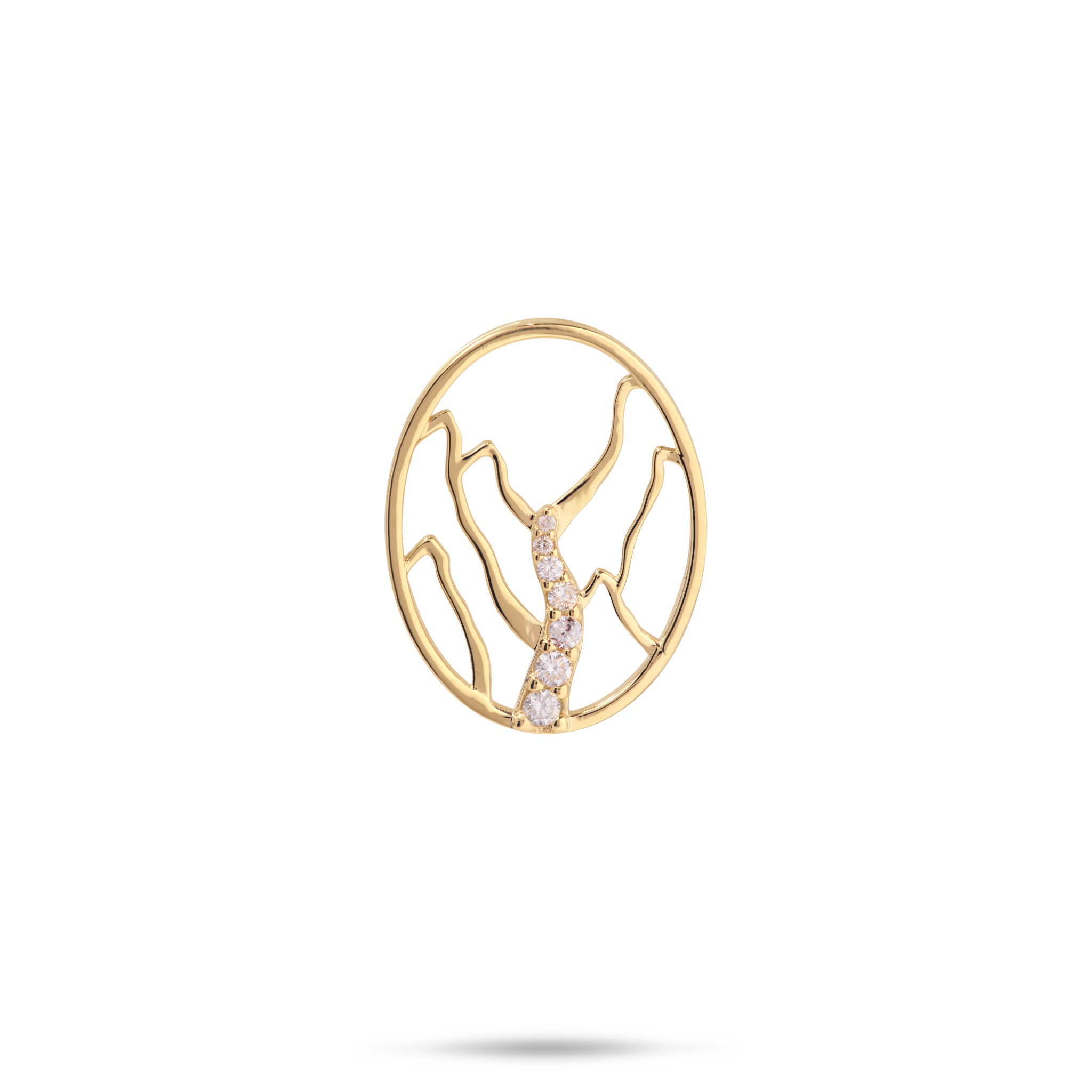 Koʻolau Waterfall Pendant in Gold with Diamonds - 20mm