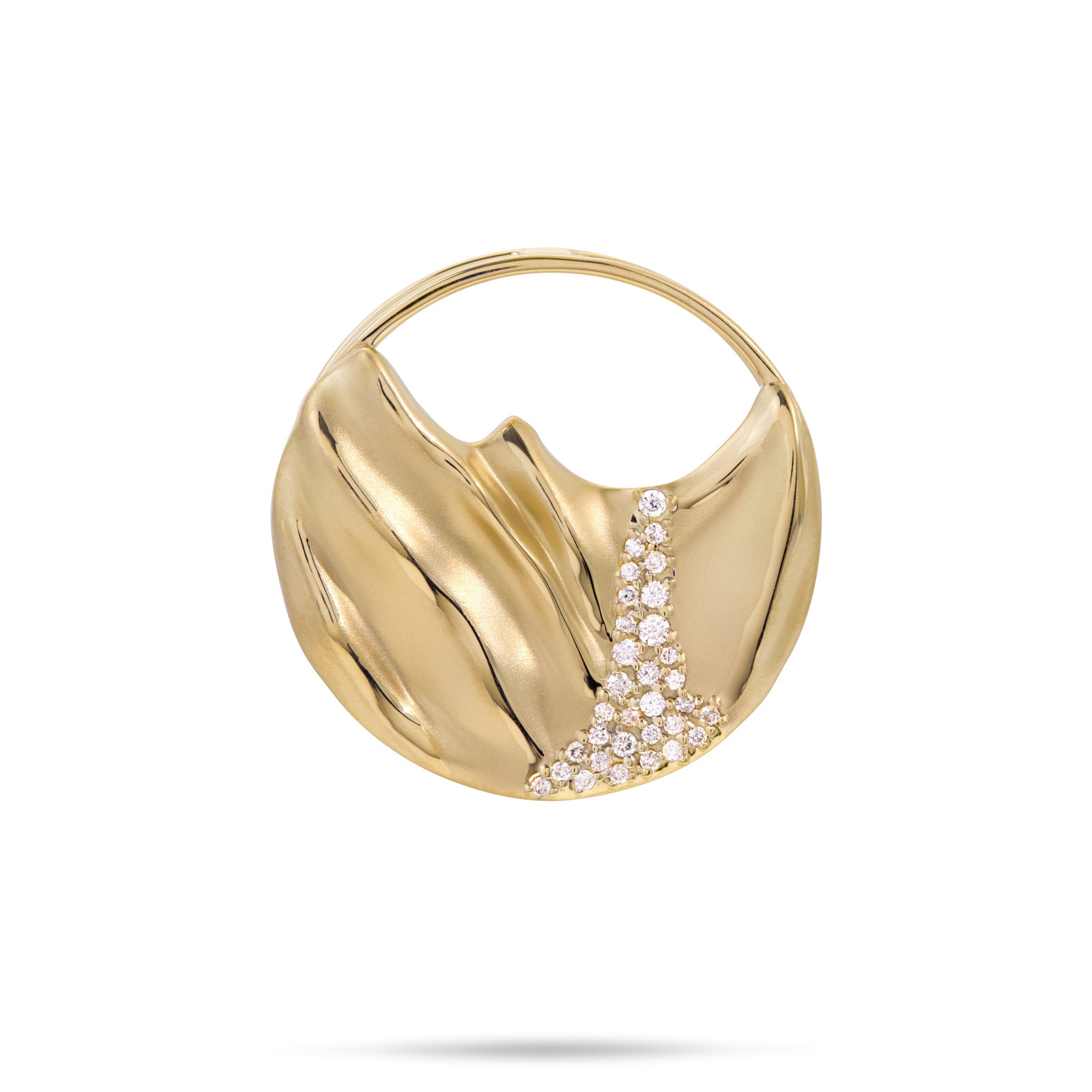 Koʻolau Waterfall Pendant in Gold with Diamonds - 26mm