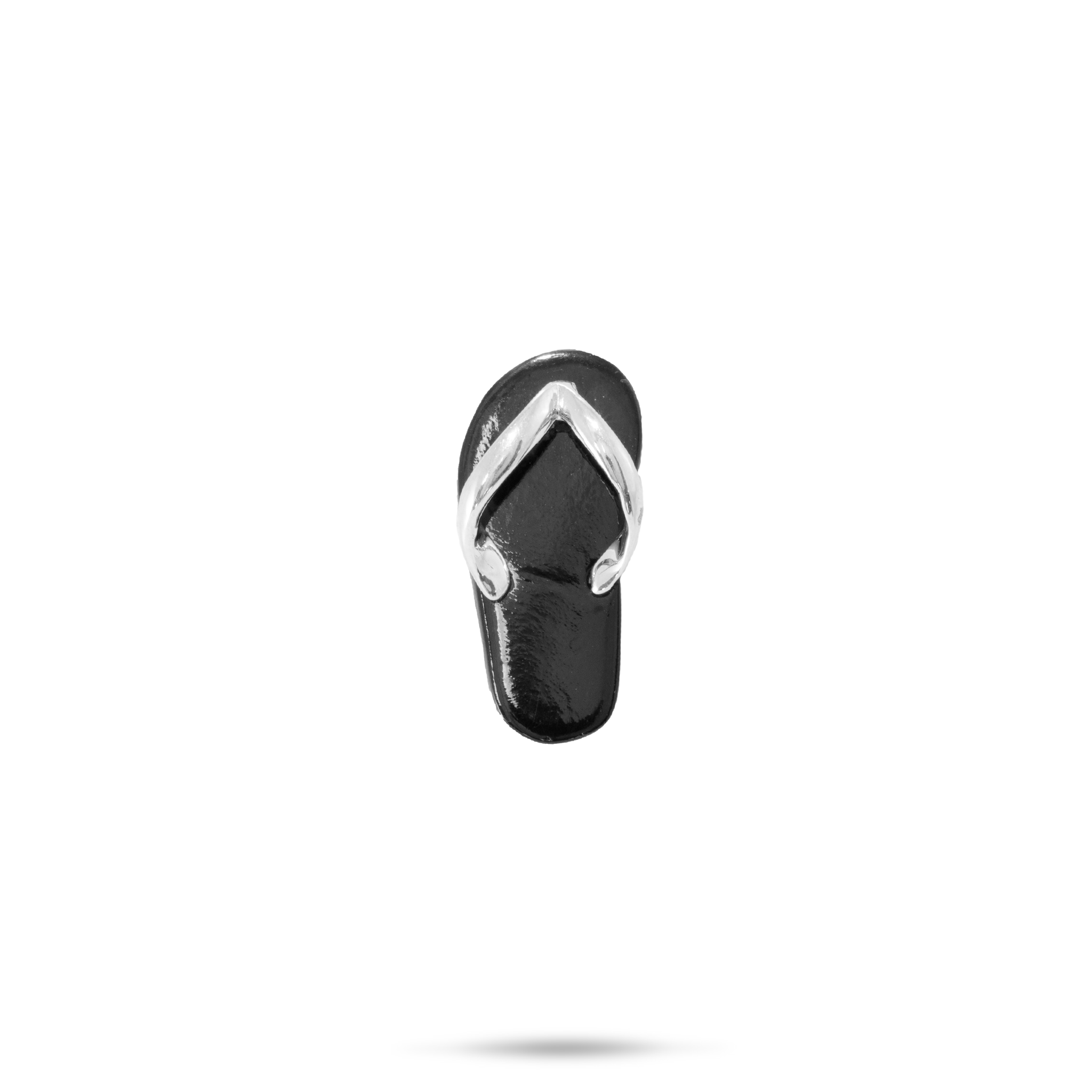 Black Coral Slipper Pendant in White Gold - 19mm
