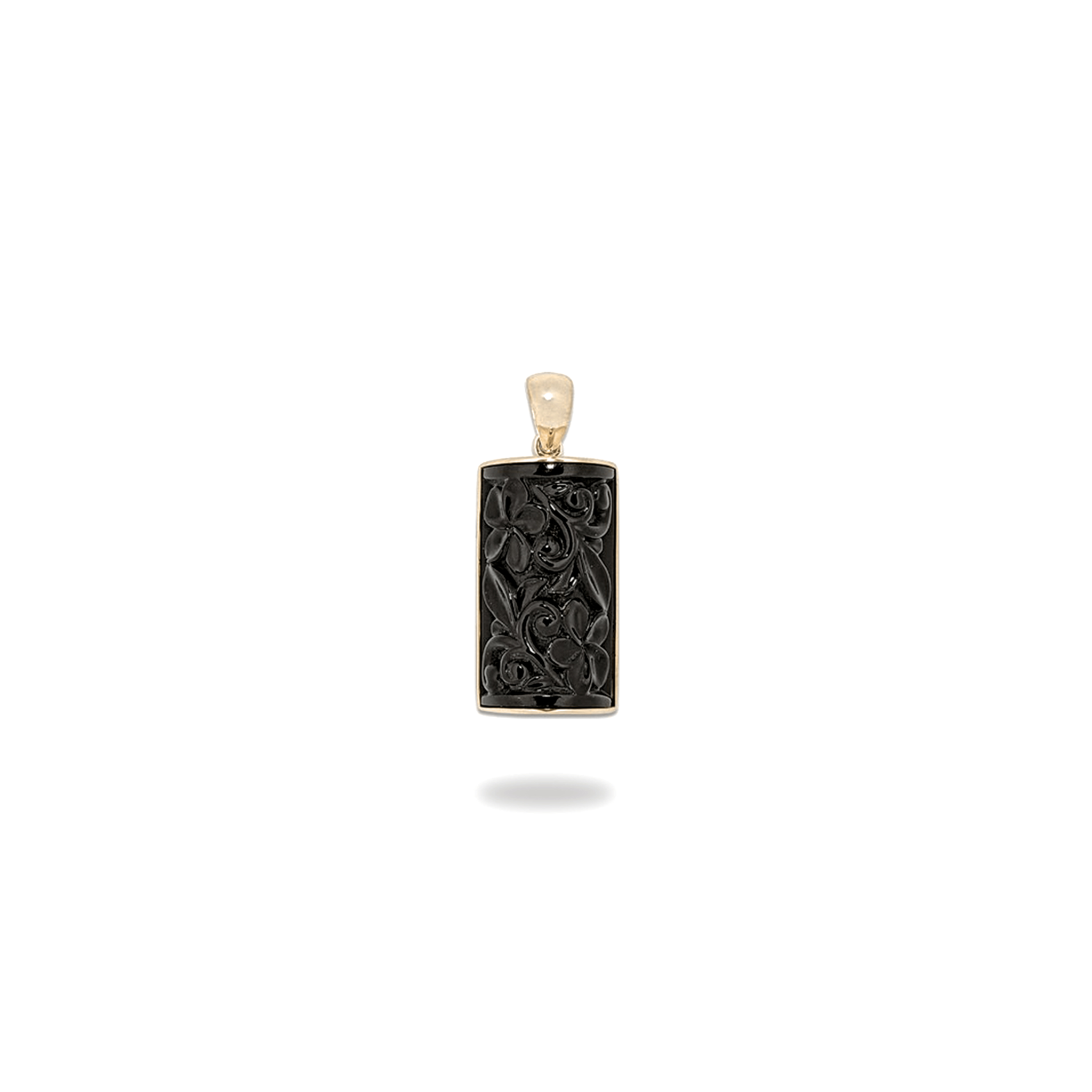 Héritage héritier Plumeria Pendant corail noir en or - 12 mm