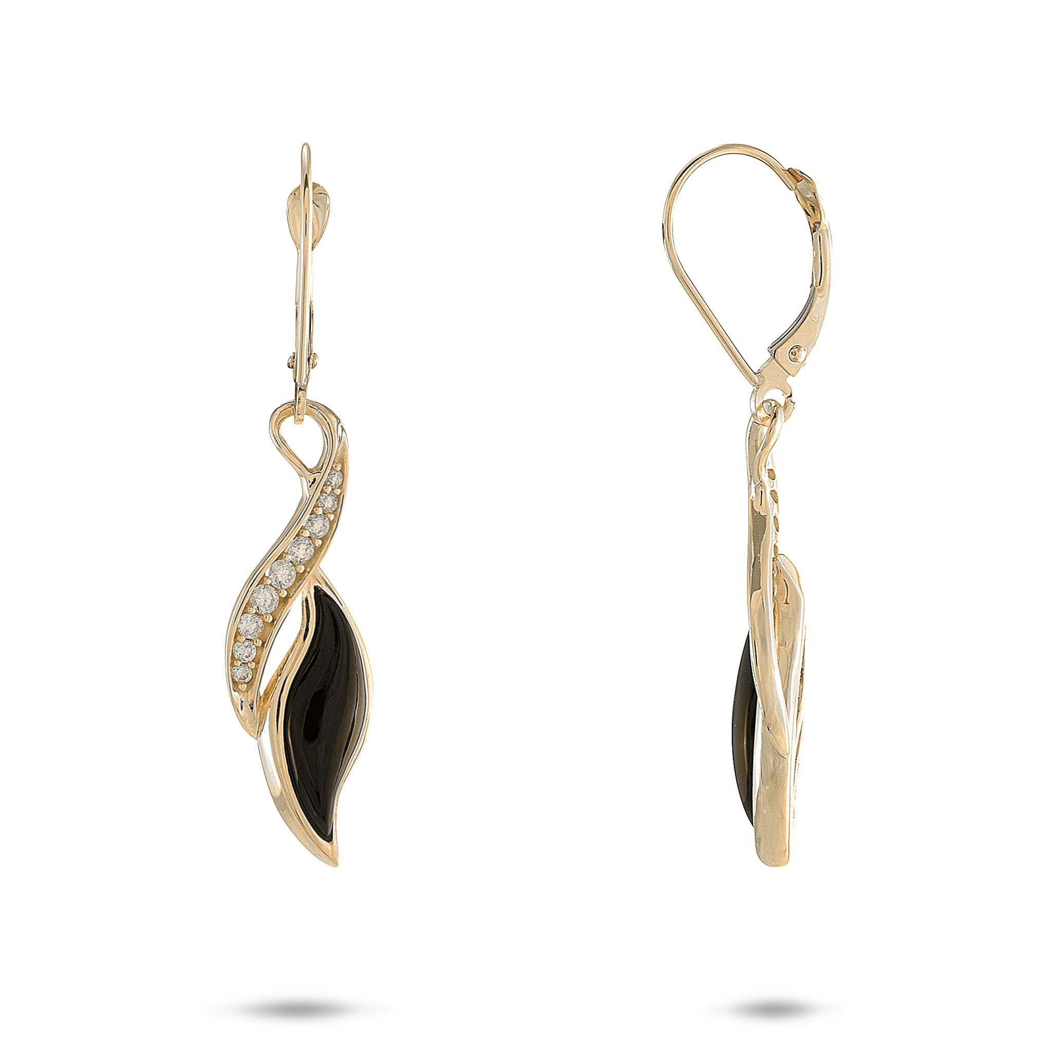 Paradise Black Coral Ohrringe in Gold mit Diamanten
