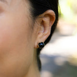 Heritage Black Coral Earrings in Gold