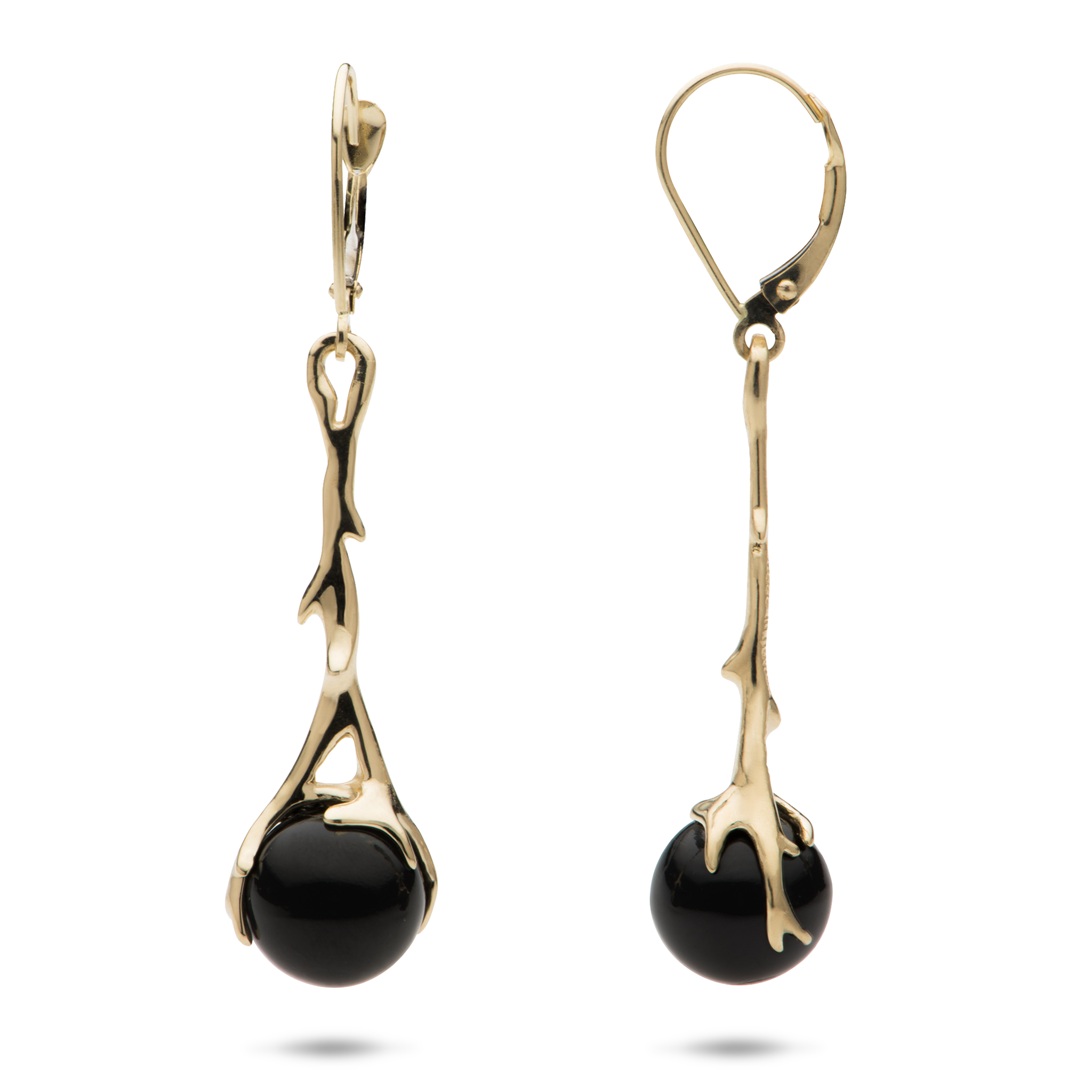 Heritage Black Coral Ohrringe in Gold