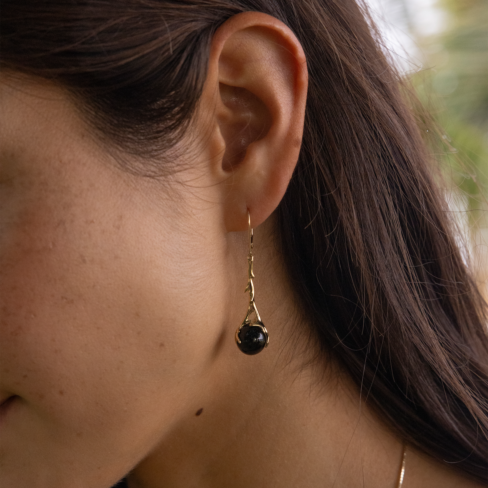 Heritage Black Coral Ohrringe in Gold